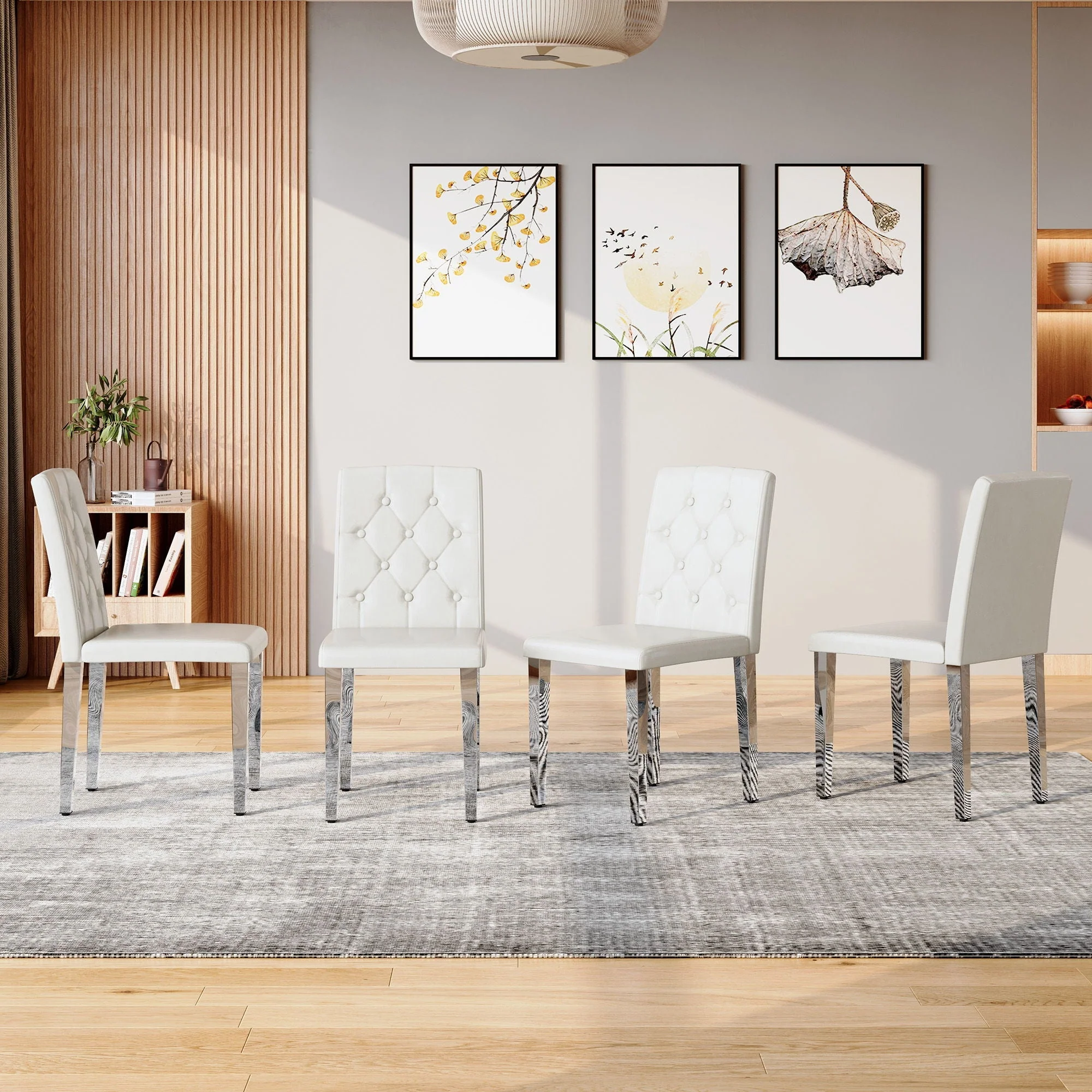 Dining Chairs With Ergonomic Buckle Backrest For Home - Image 4