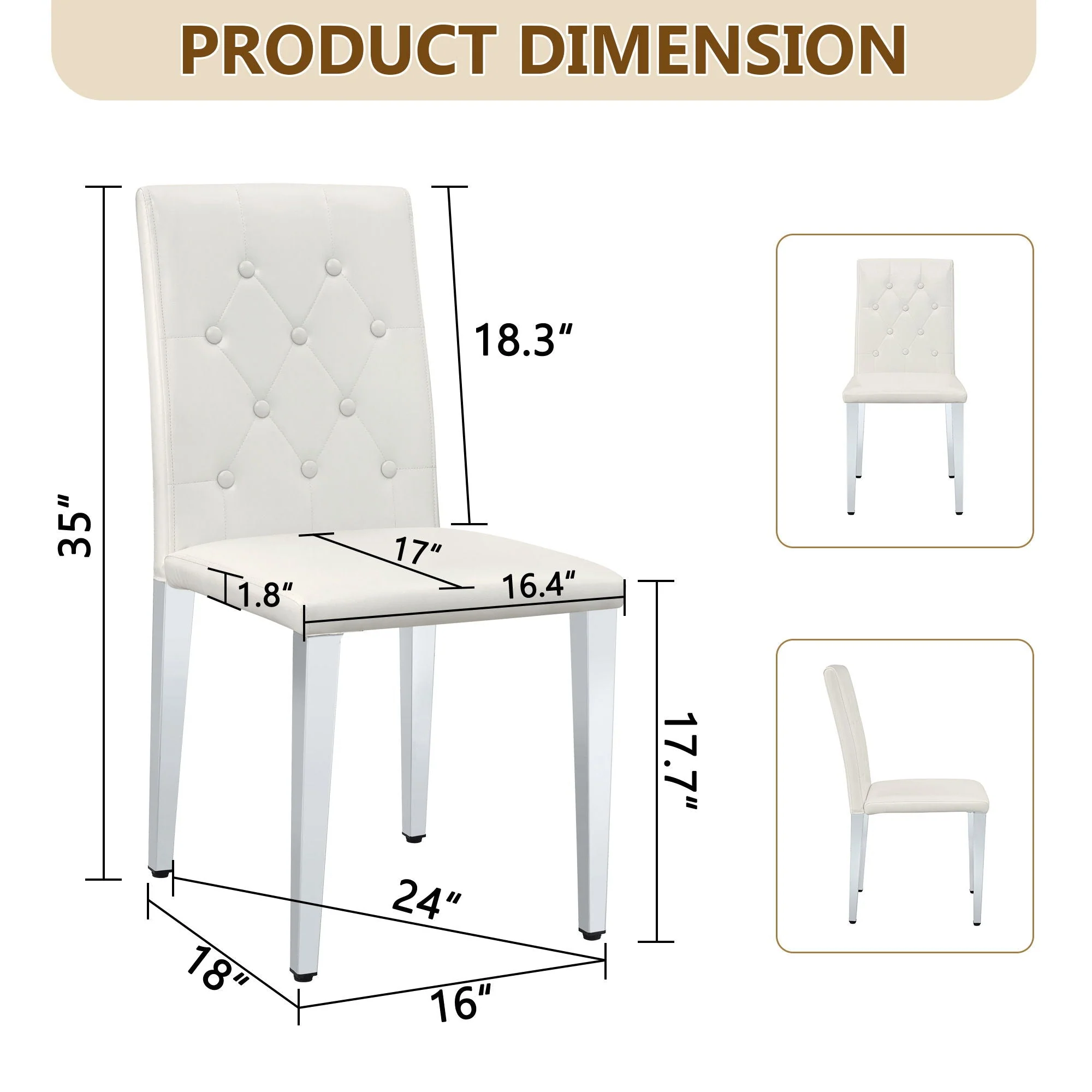 Dining Chairs With Ergonomic Buckle Backrest For Home - Image 5