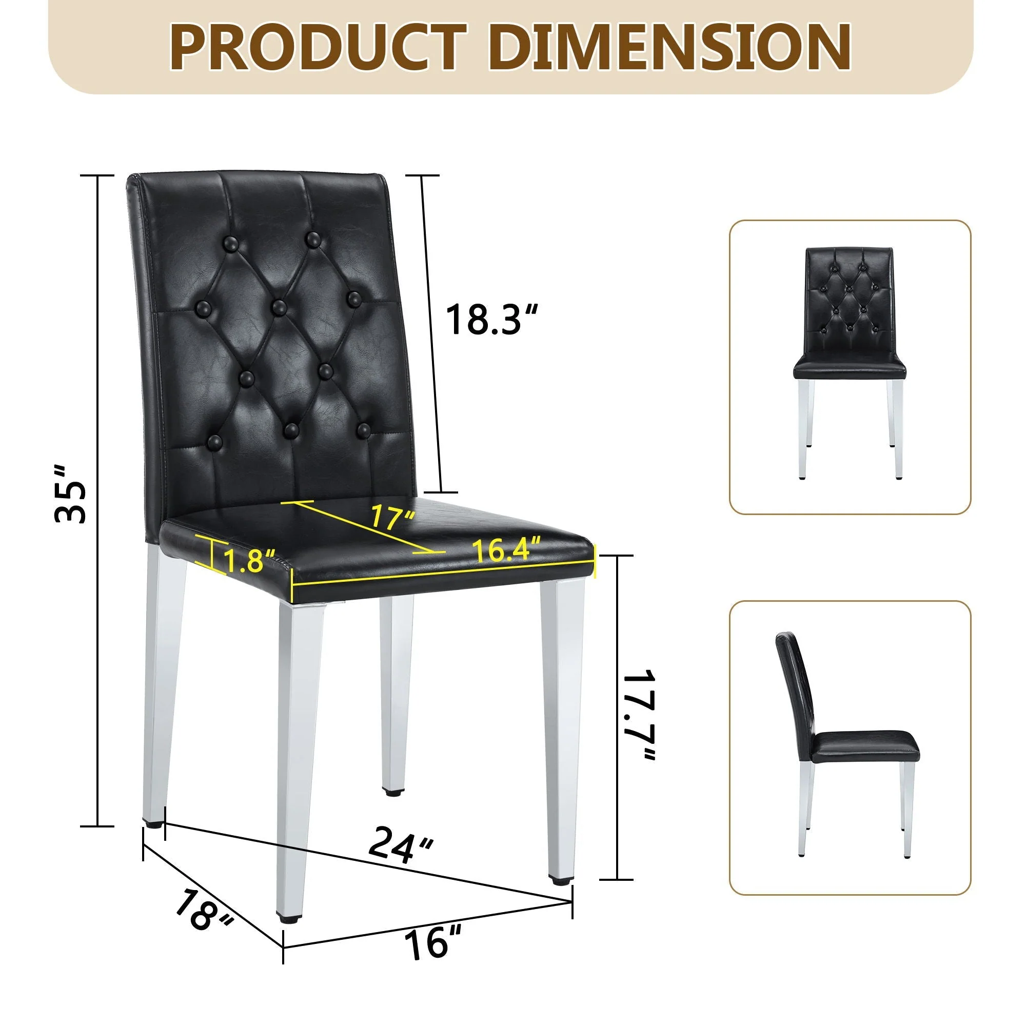 Dining Chairs With Ergonomic Buckle Backrest For Home - Image 6