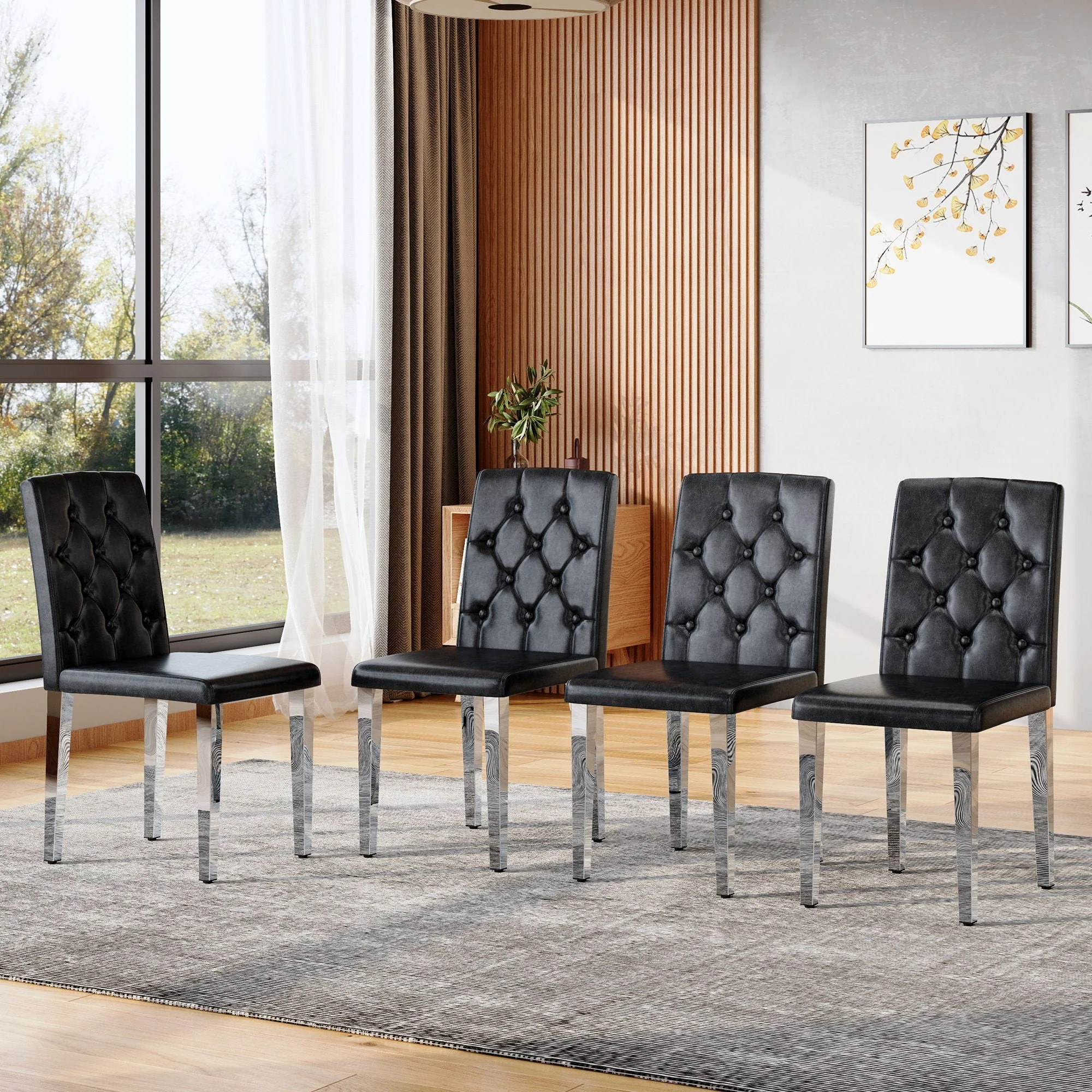 Dining Chairs With Ergonomic Buckle Backrest For Home - Image 7