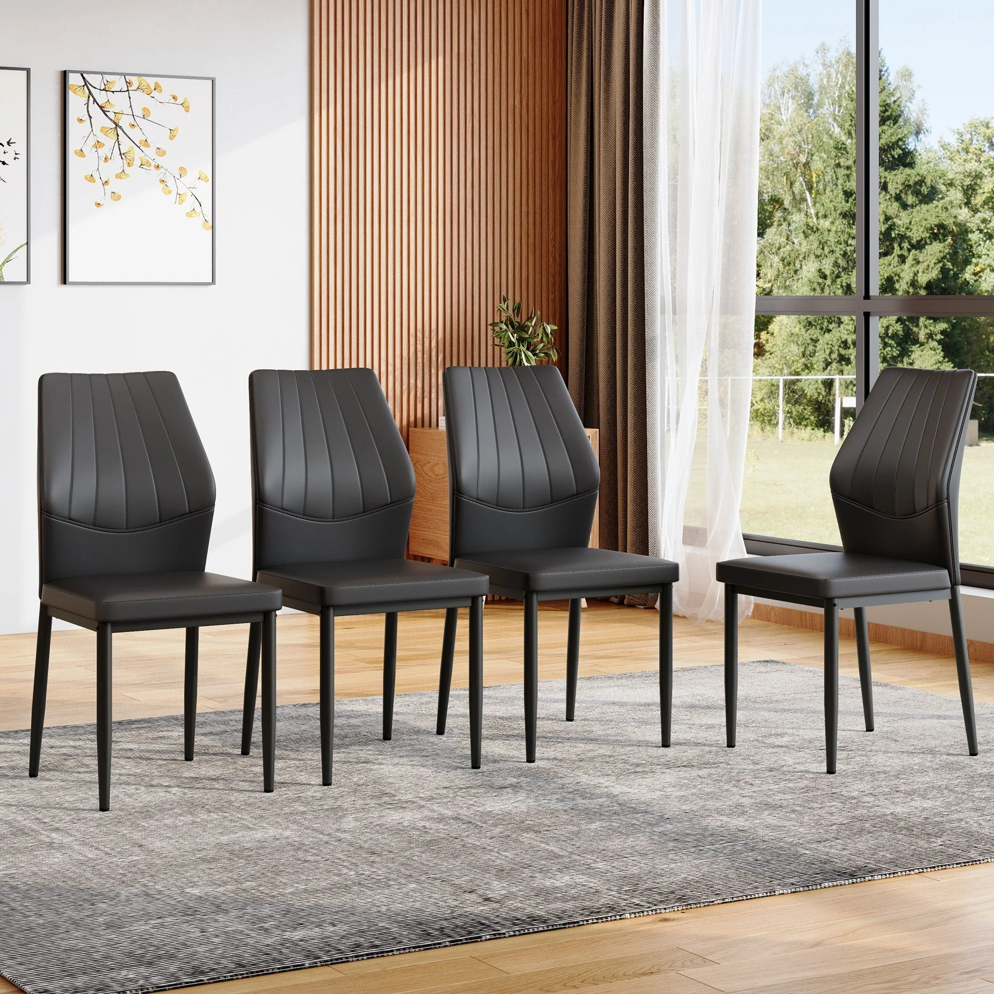 Dining Chairs with Shell Pattern, Comfort, and Style - Image 4