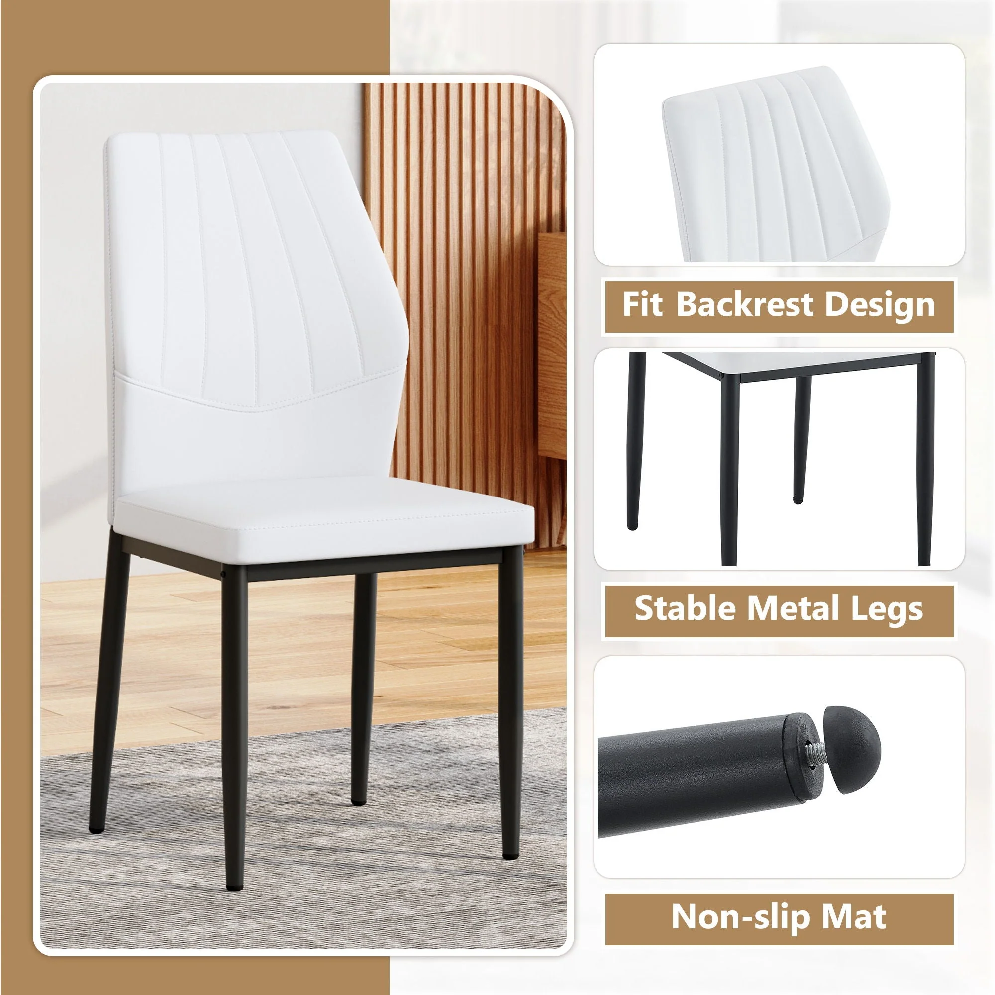 Dining Chairs with Shell Pattern, Comfort, and Style - Image 5