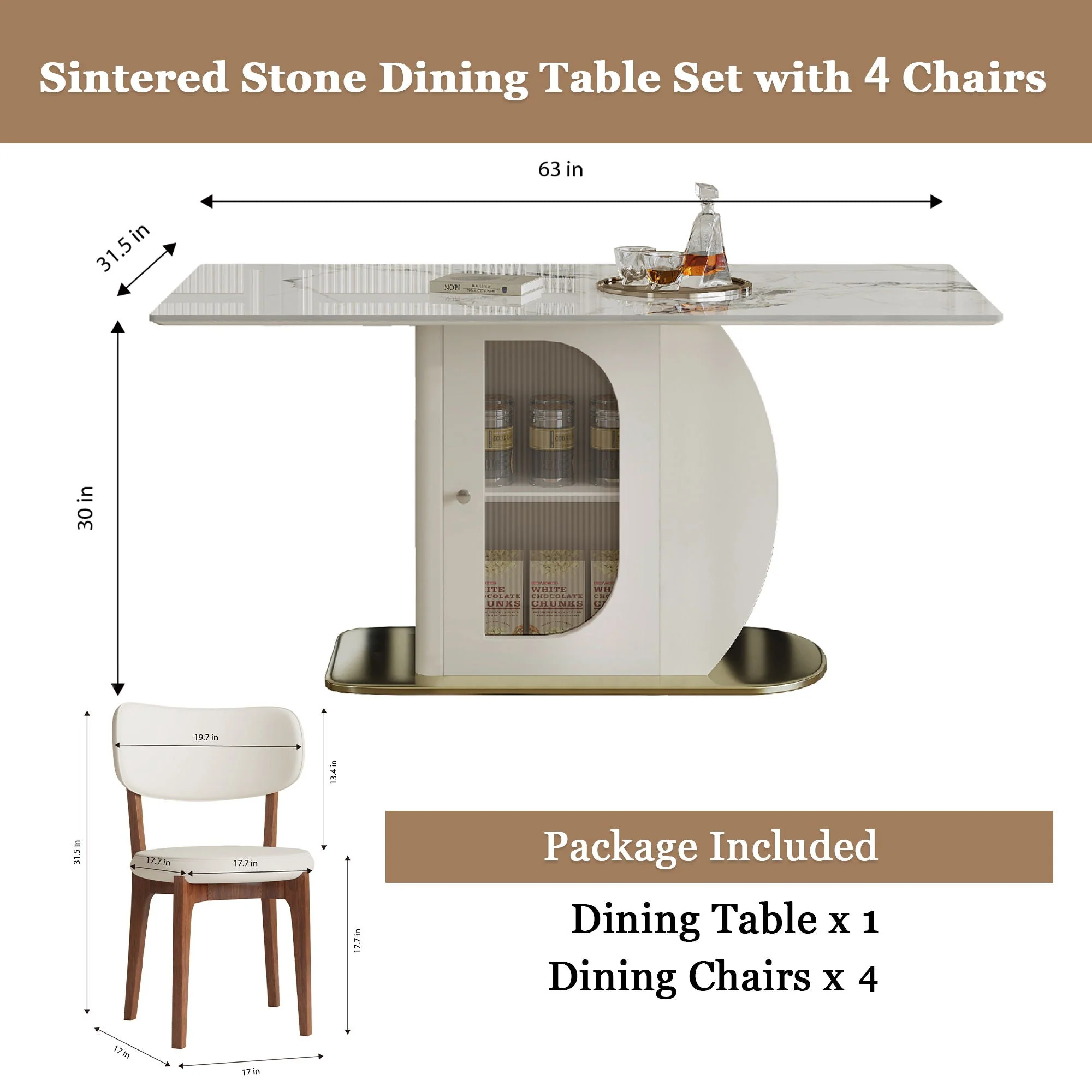 Dining Table Set With Storage, Includes Chairs For Kitchen - Image 3