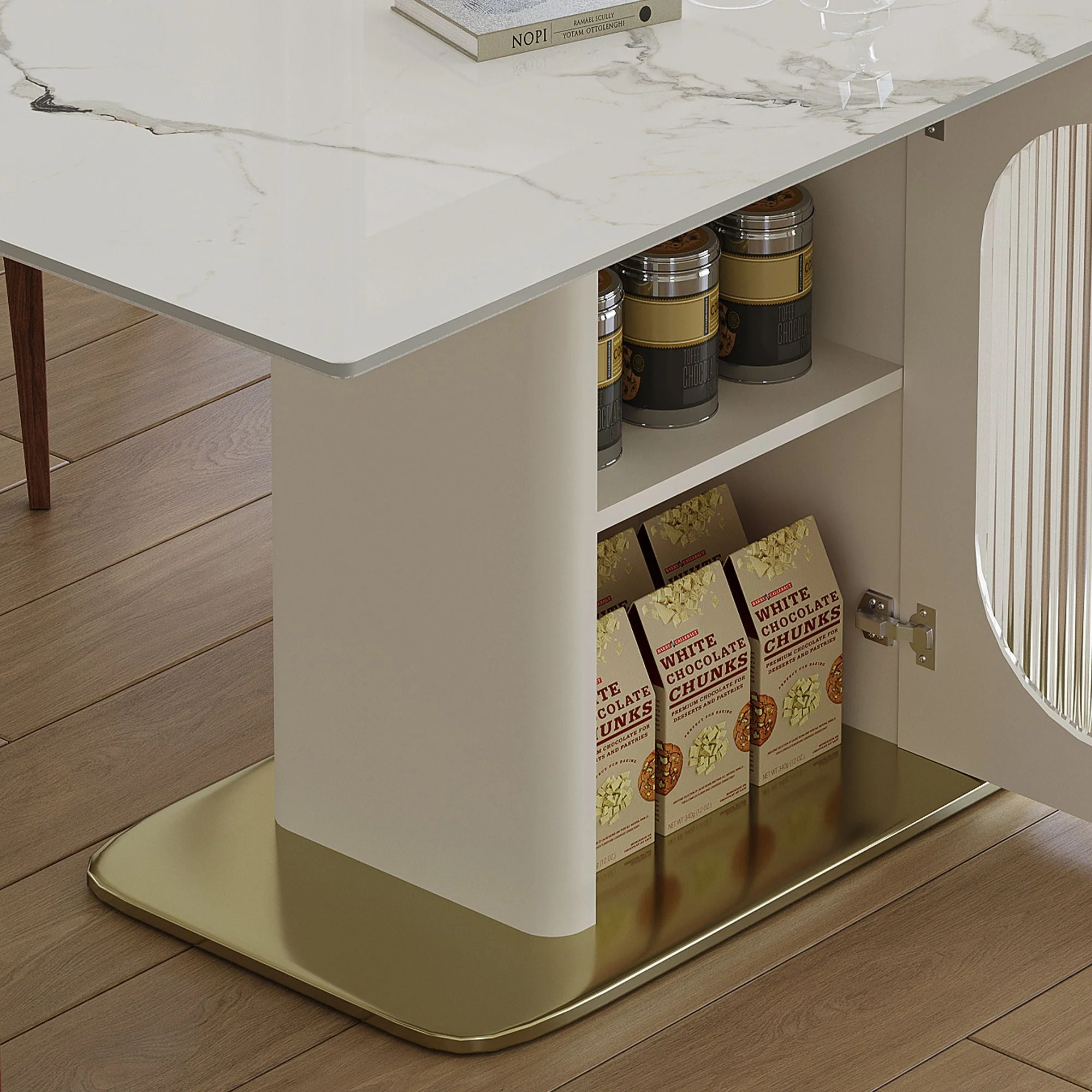 Dining Table Set With Storage, Includes Chairs For Kitchen - Image 4
