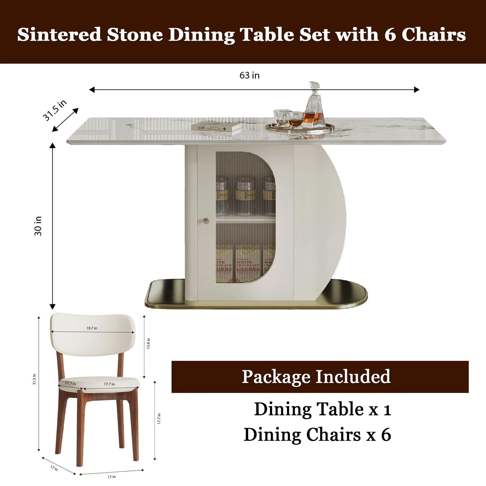 Dining Table Set With Storage, Includes Chairs For Kitchen - Image 6