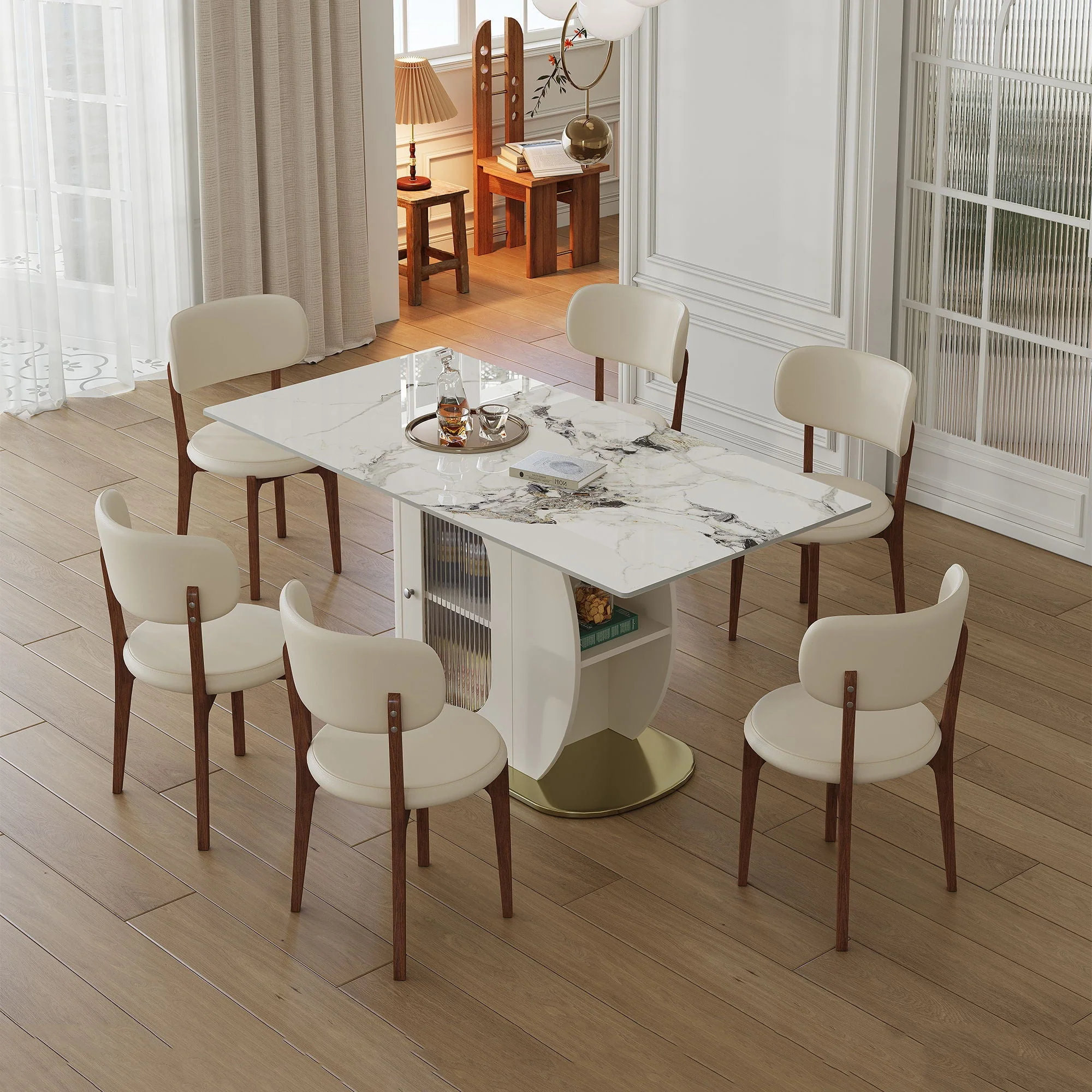 Dining Table Set With Storage, Includes Chairs For Kitchen - Image 7
