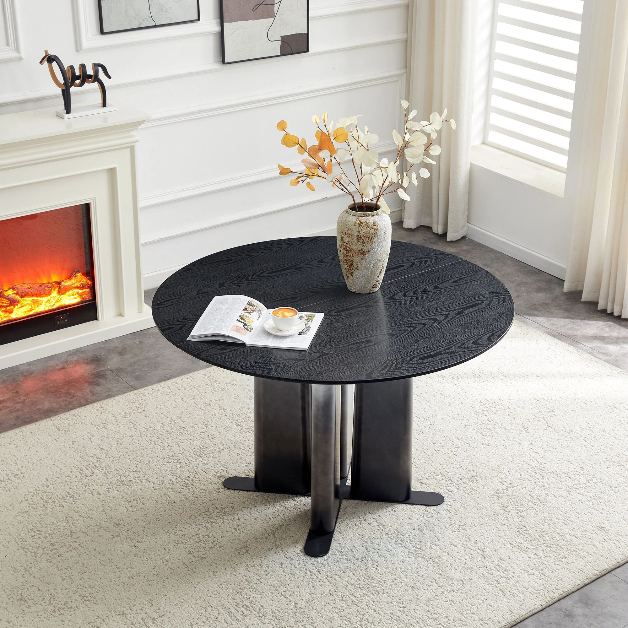 Dining Table With Gradient Legs - Black - Image 2