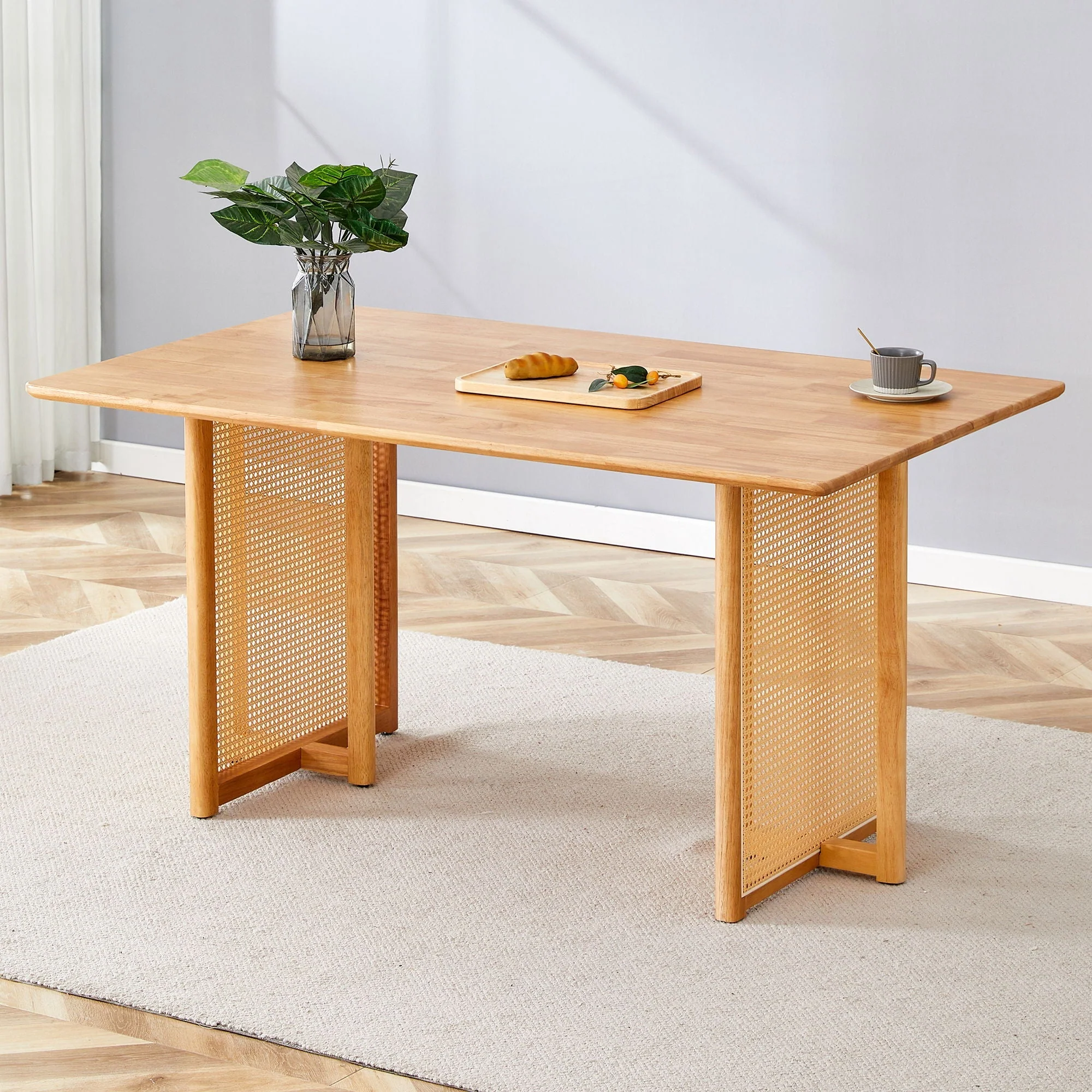 Dining Table With Imitation Rattan Design For Dining Room - Image 12