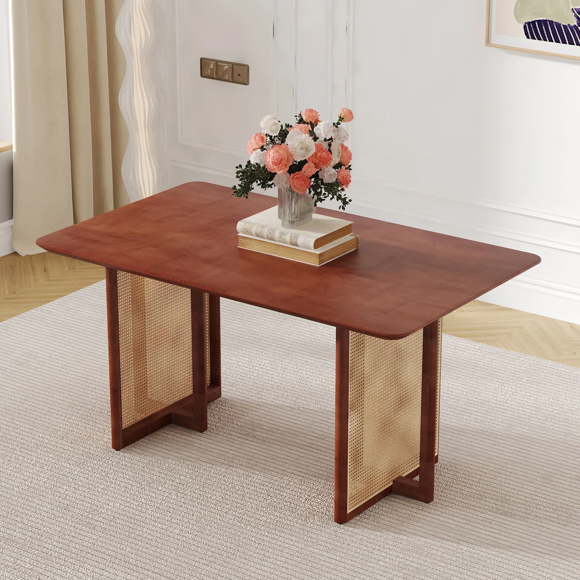 Dining Table With Imitation Rattan Design For Dining Room - Image 14