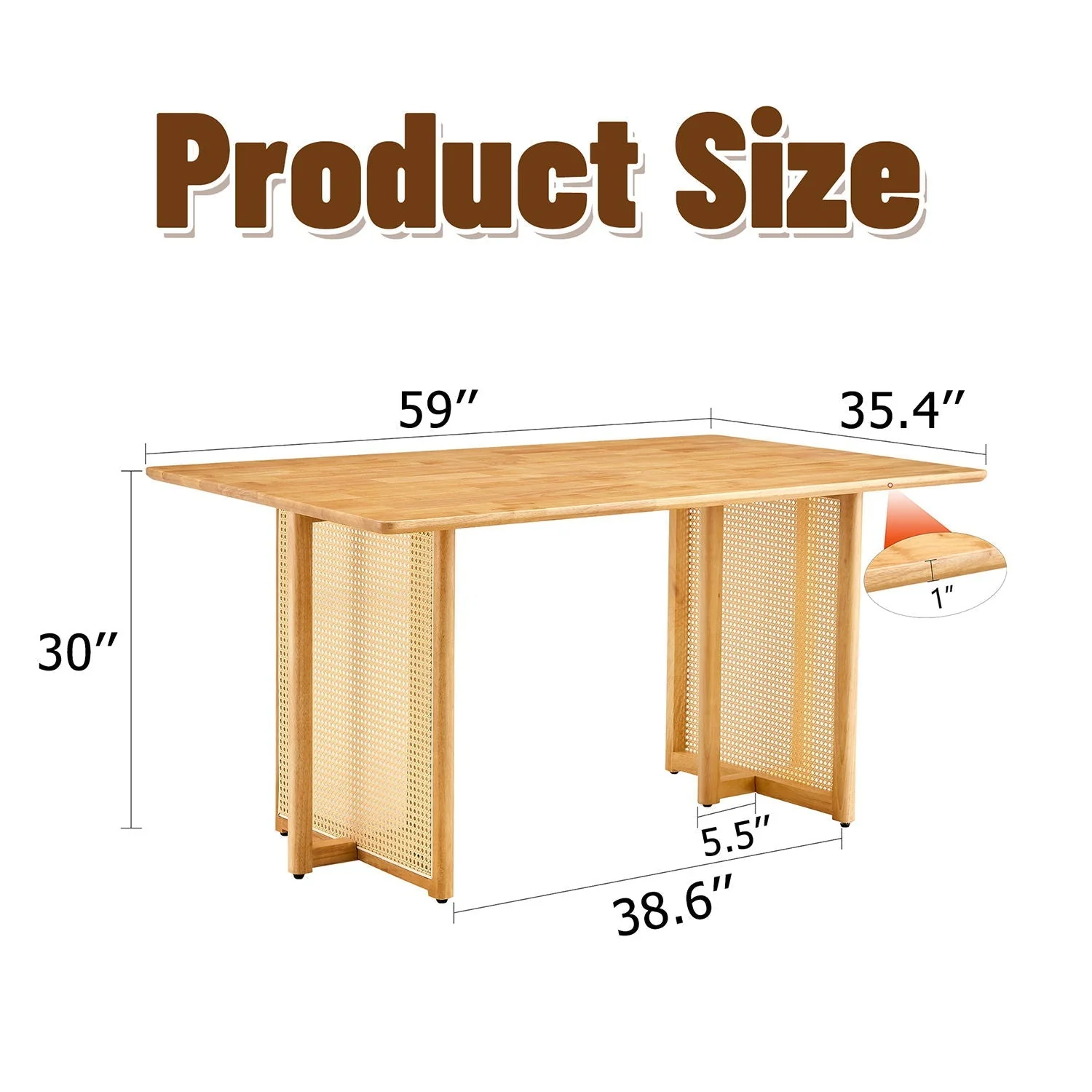 Dining Table With Imitation Rattan Design For Dining Room - Image 17