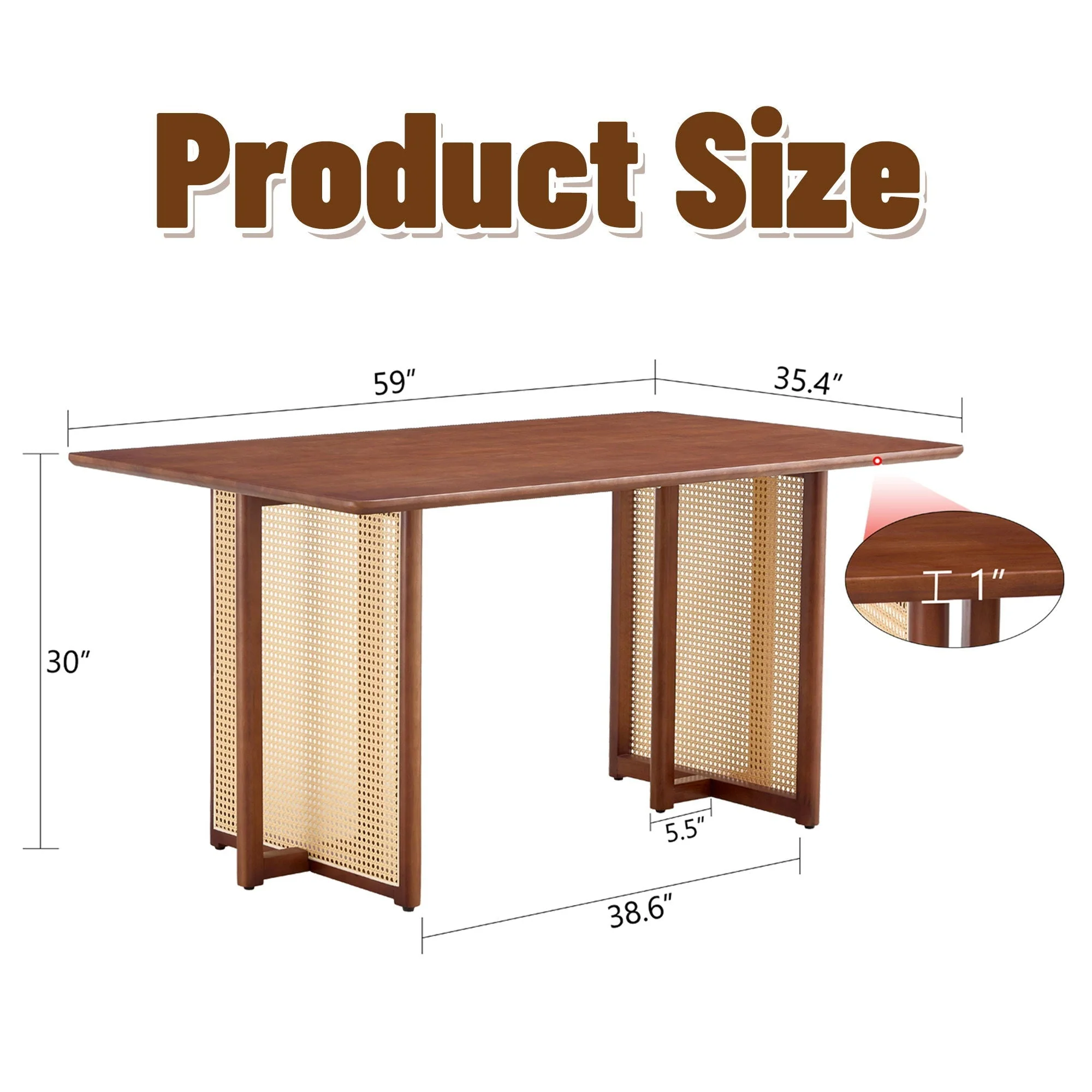 Dining Table With Imitation Rattan Design For Dining Room - Image 5