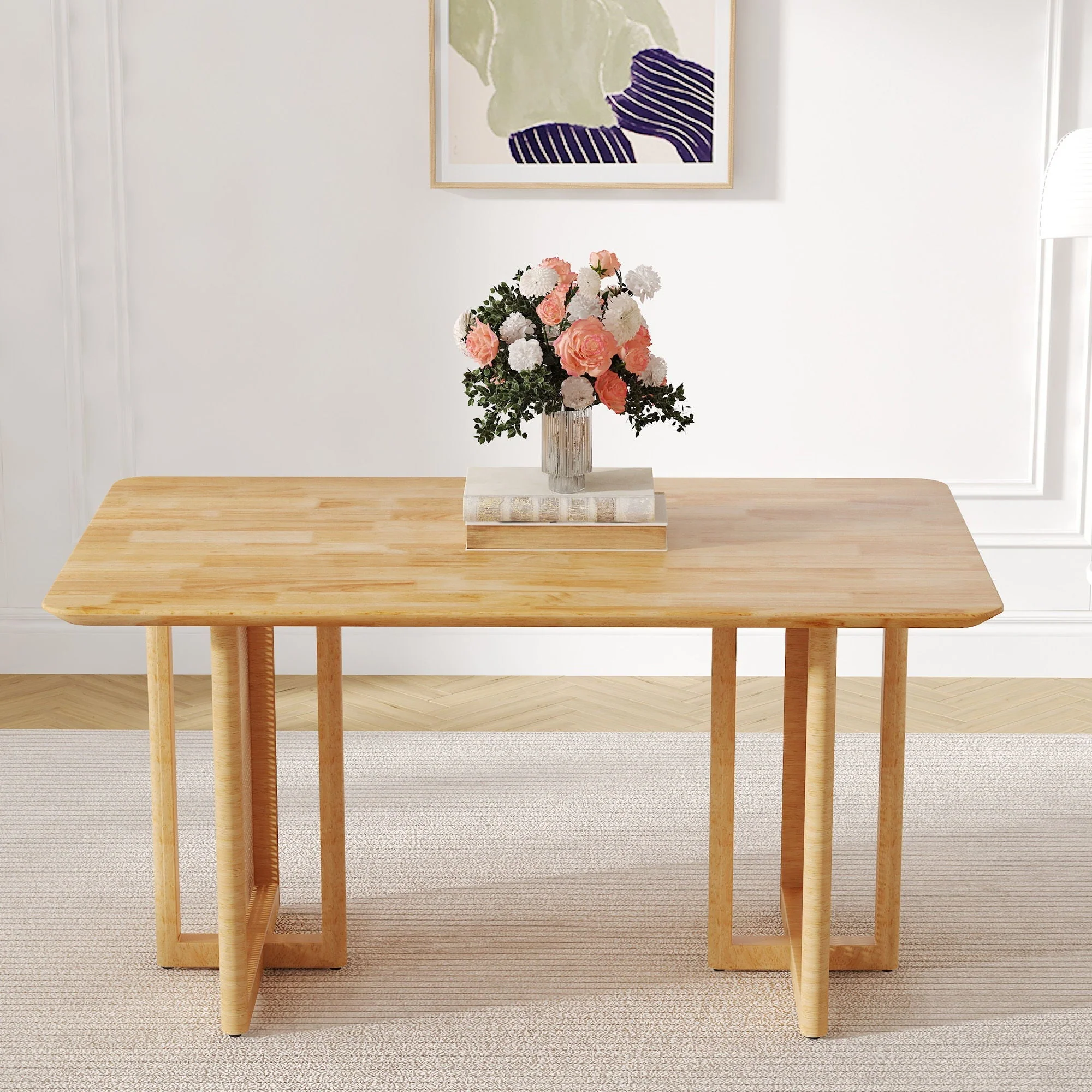 Dining Table With Imitation Rattan Design For Dining Room - Image 7