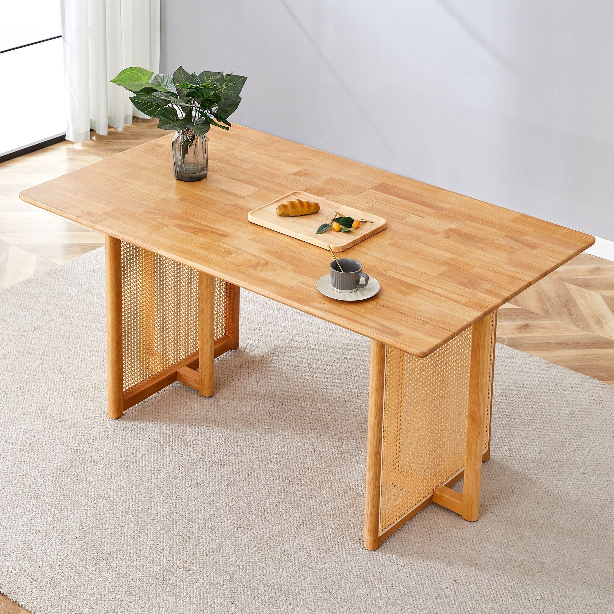 Dining Table With Imitation Rattan Design For Dining Room - Image 8