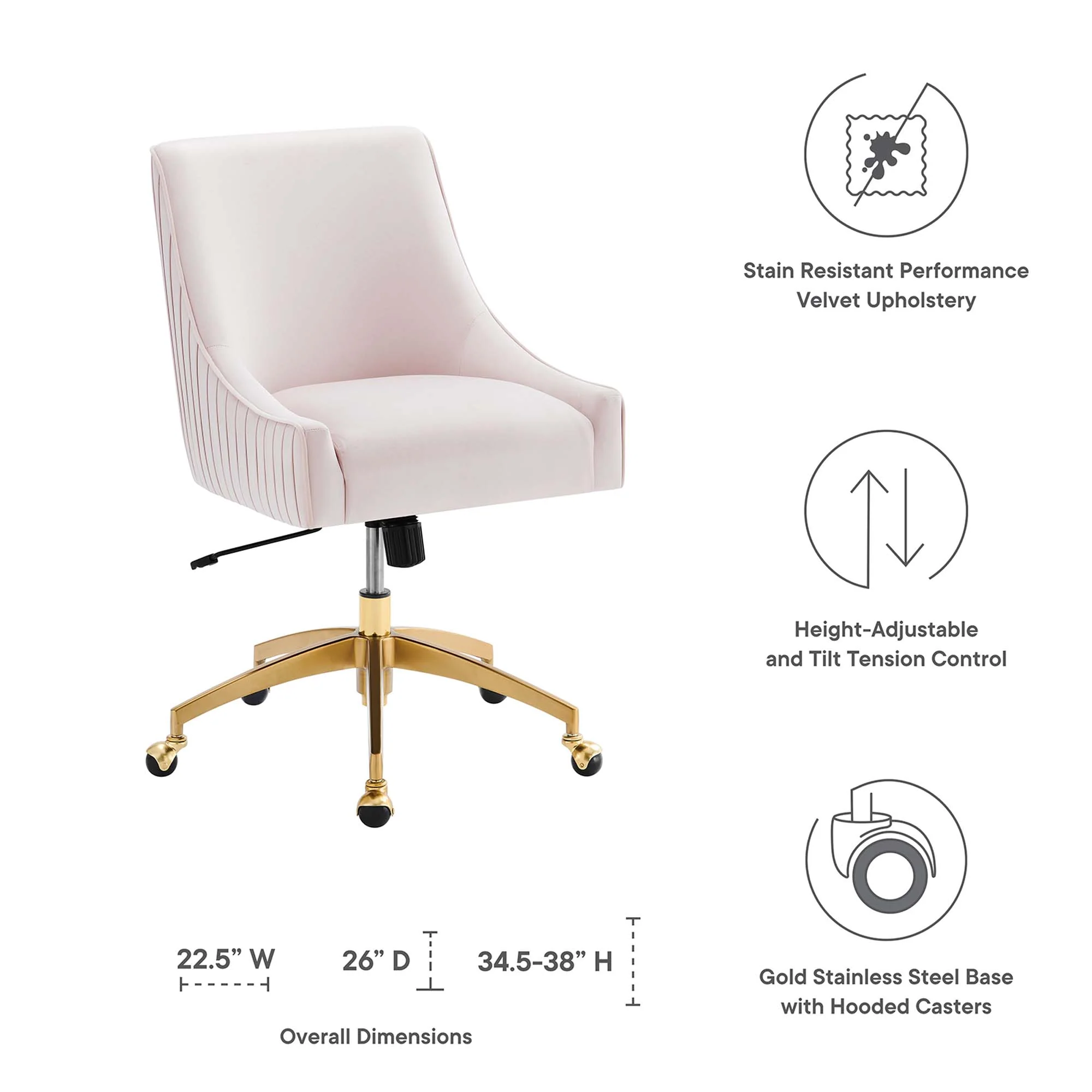 Discern Performance Velvet Office Chair by Modway - Image 18