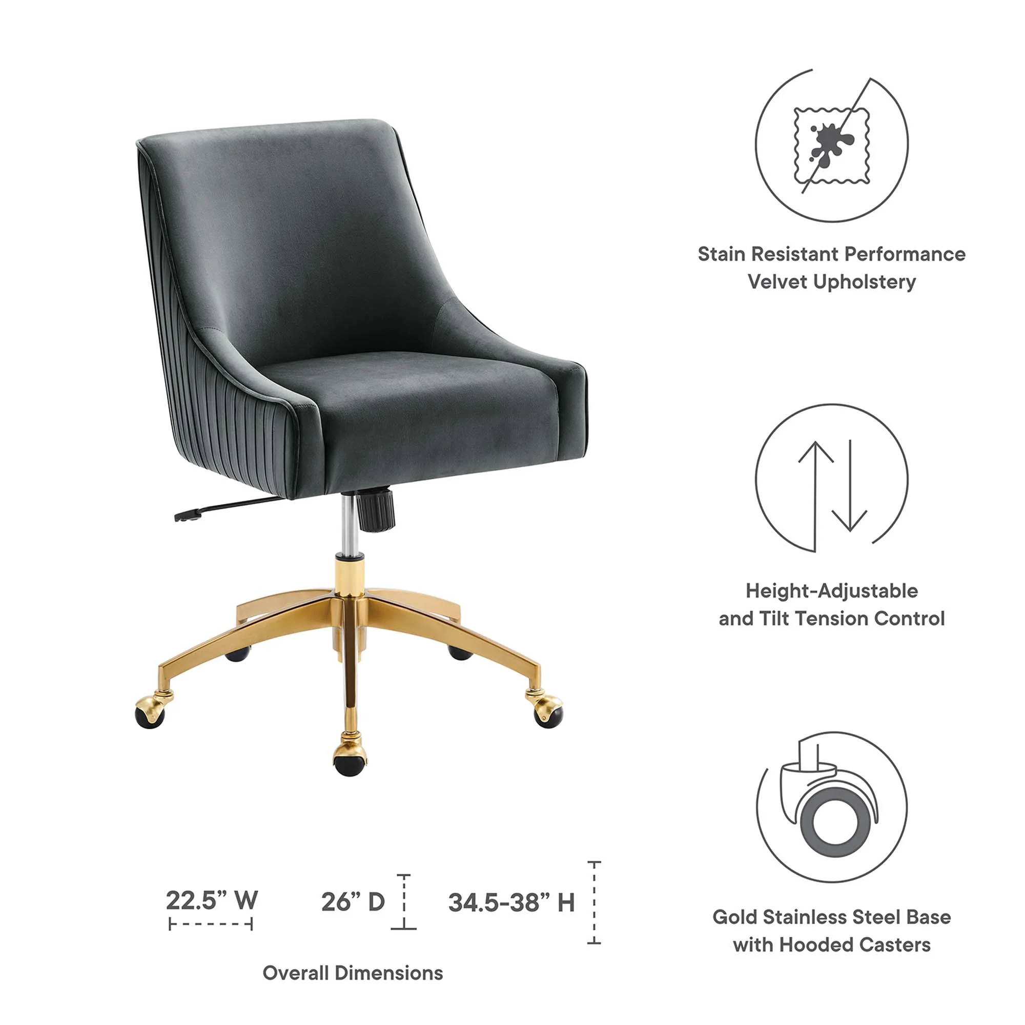 Discern Performance Velvet Office Chair by Modway - Image 19