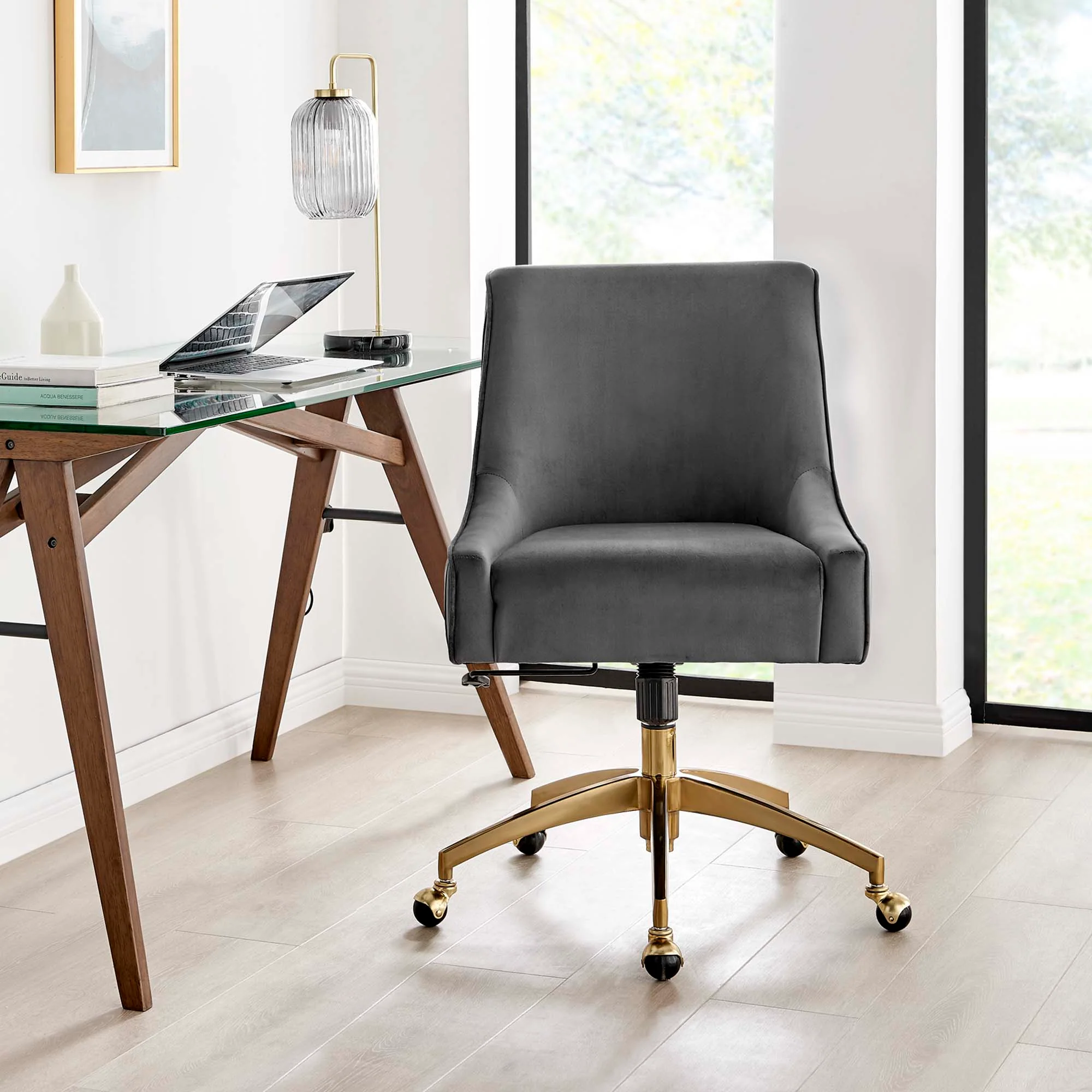 Discern Performance Velvet Office Chair by Modway - Image 9