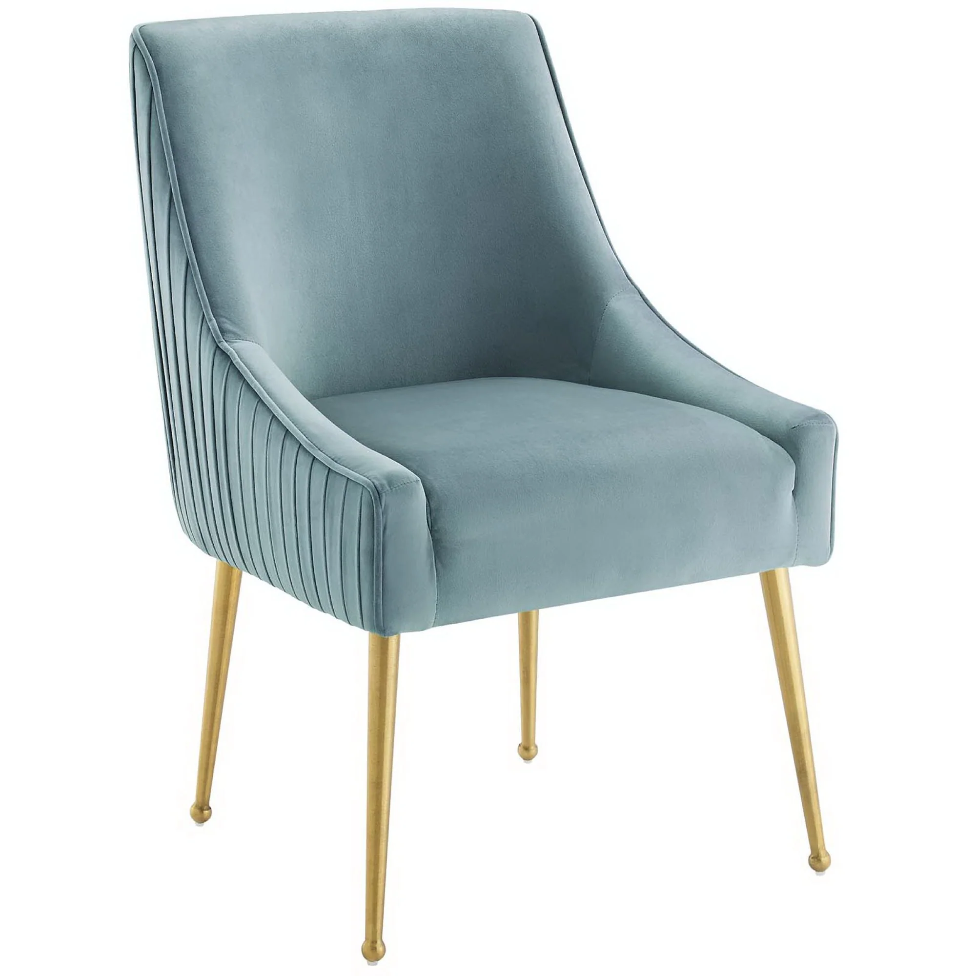 Discern Pleated Back Upholstered Performance Velvet Dining Chair Set of 2 by Modway - Image 2