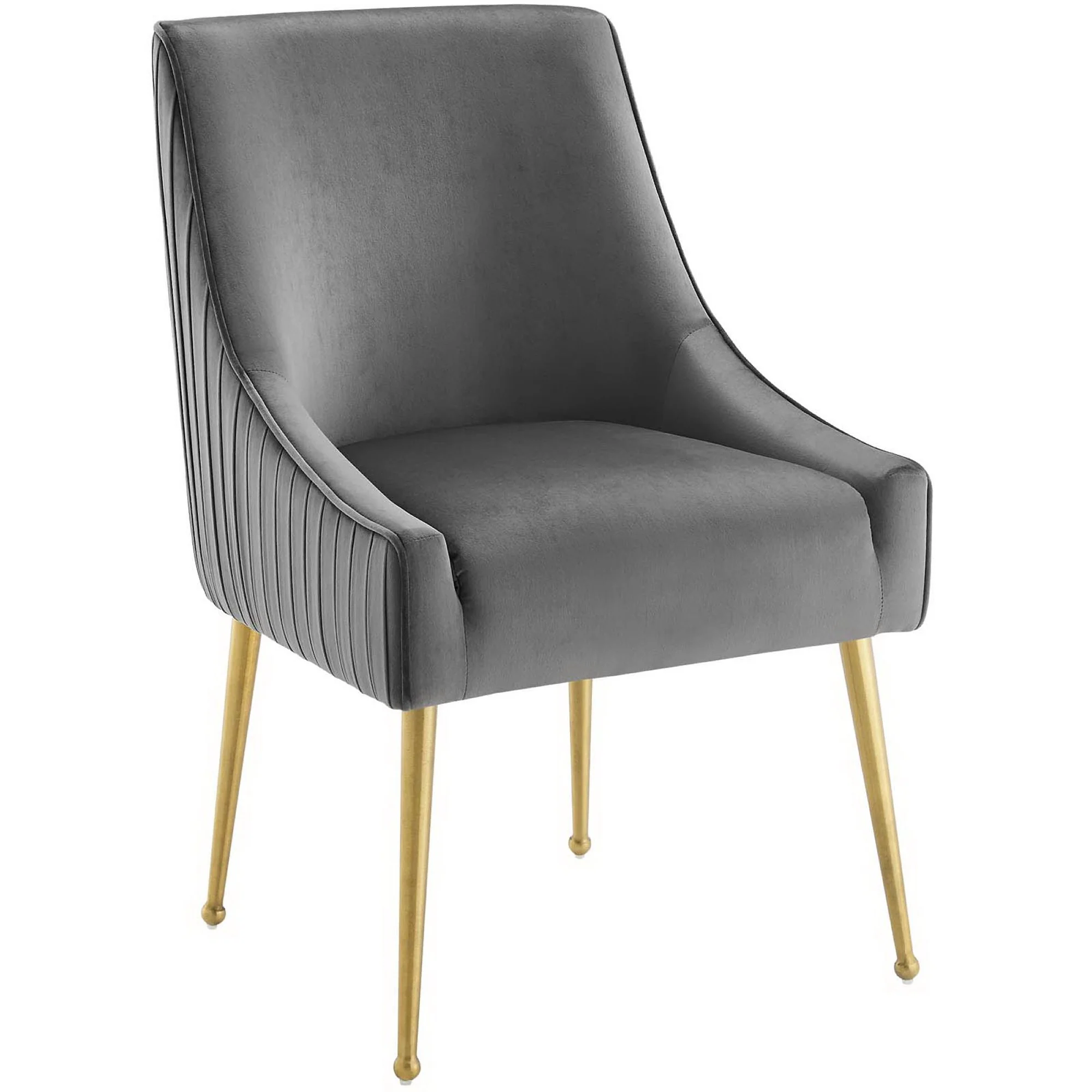 Discern Pleated Back Upholstered Performance Velvet Dining Chair Set of 2 by Modway - Image 7
