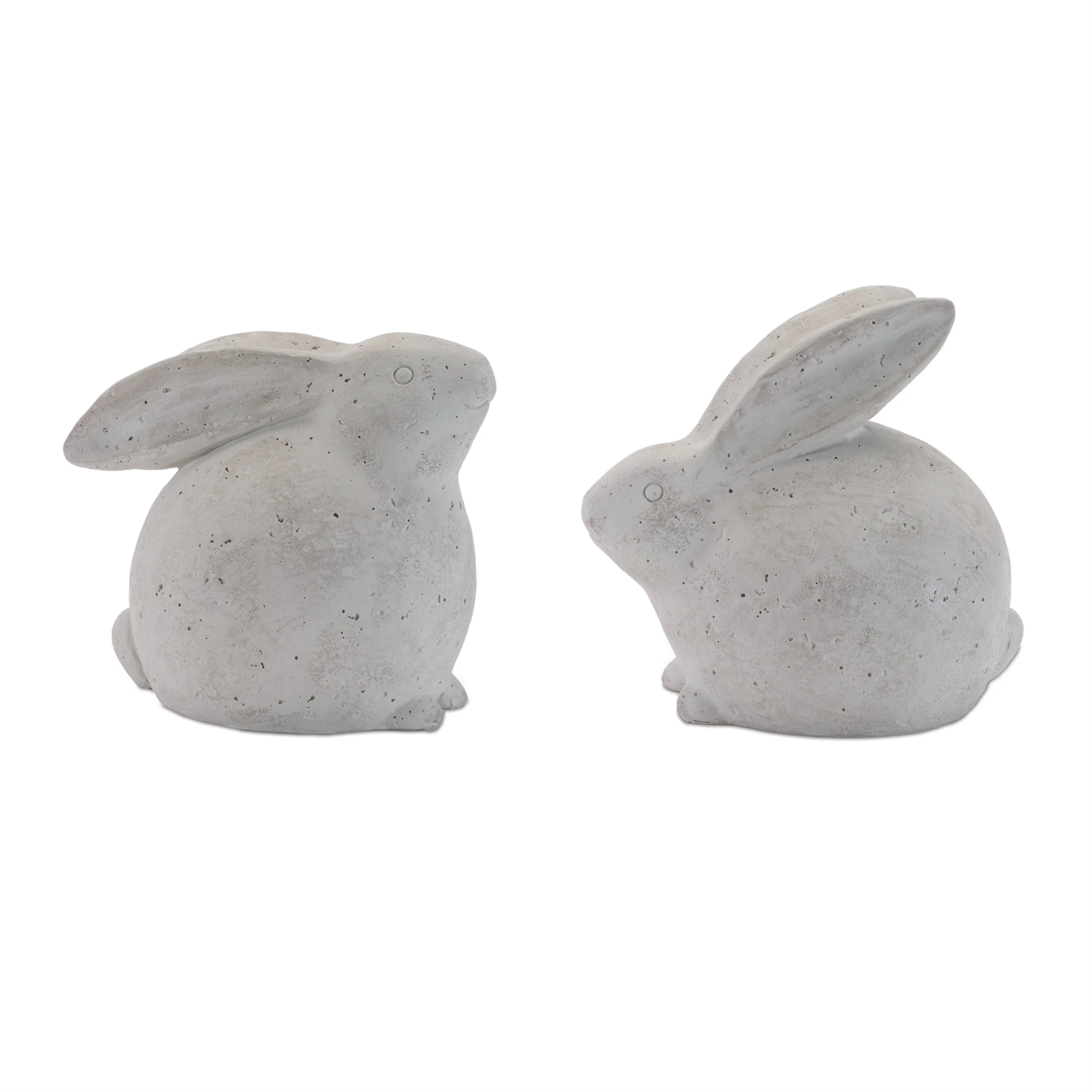 Distressed Bunny Figurine Set of 2