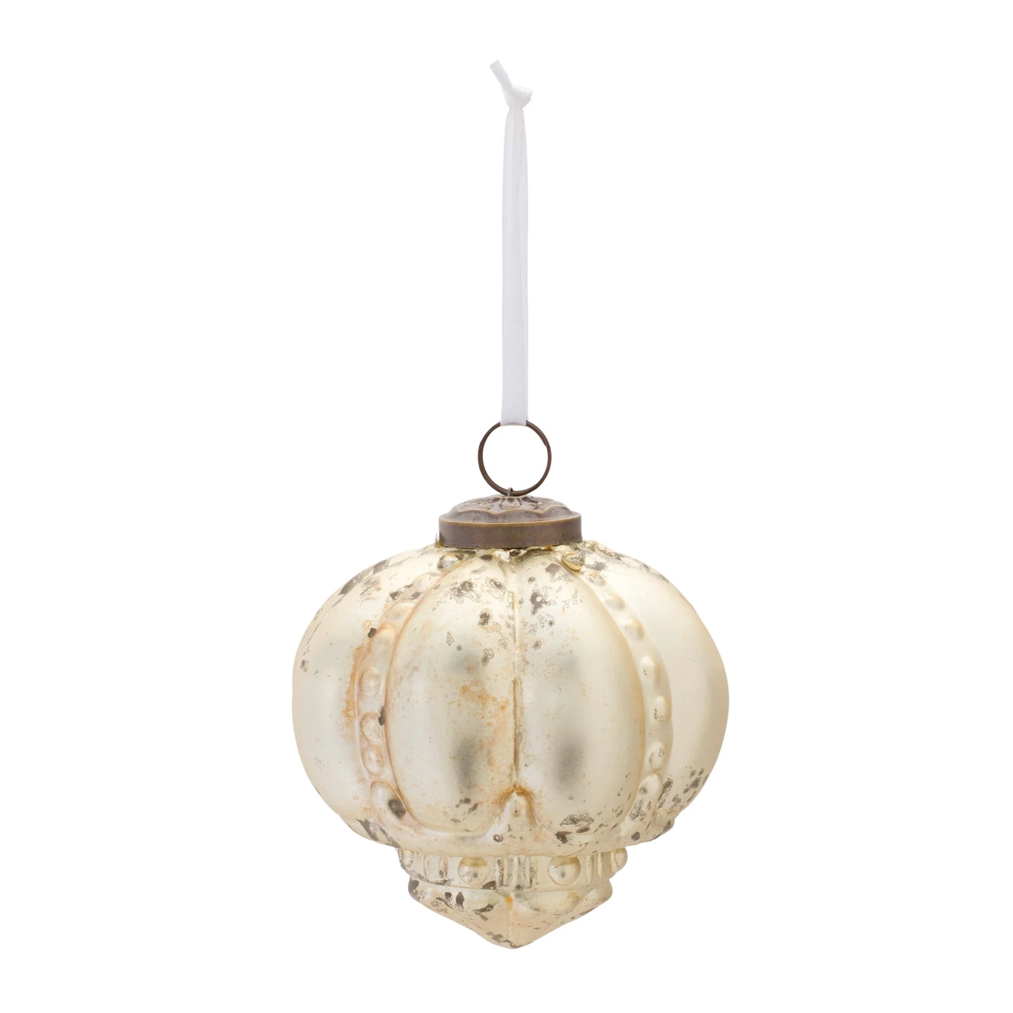 Distressed Gold Glass Ornament (Set of 6) - Image 2