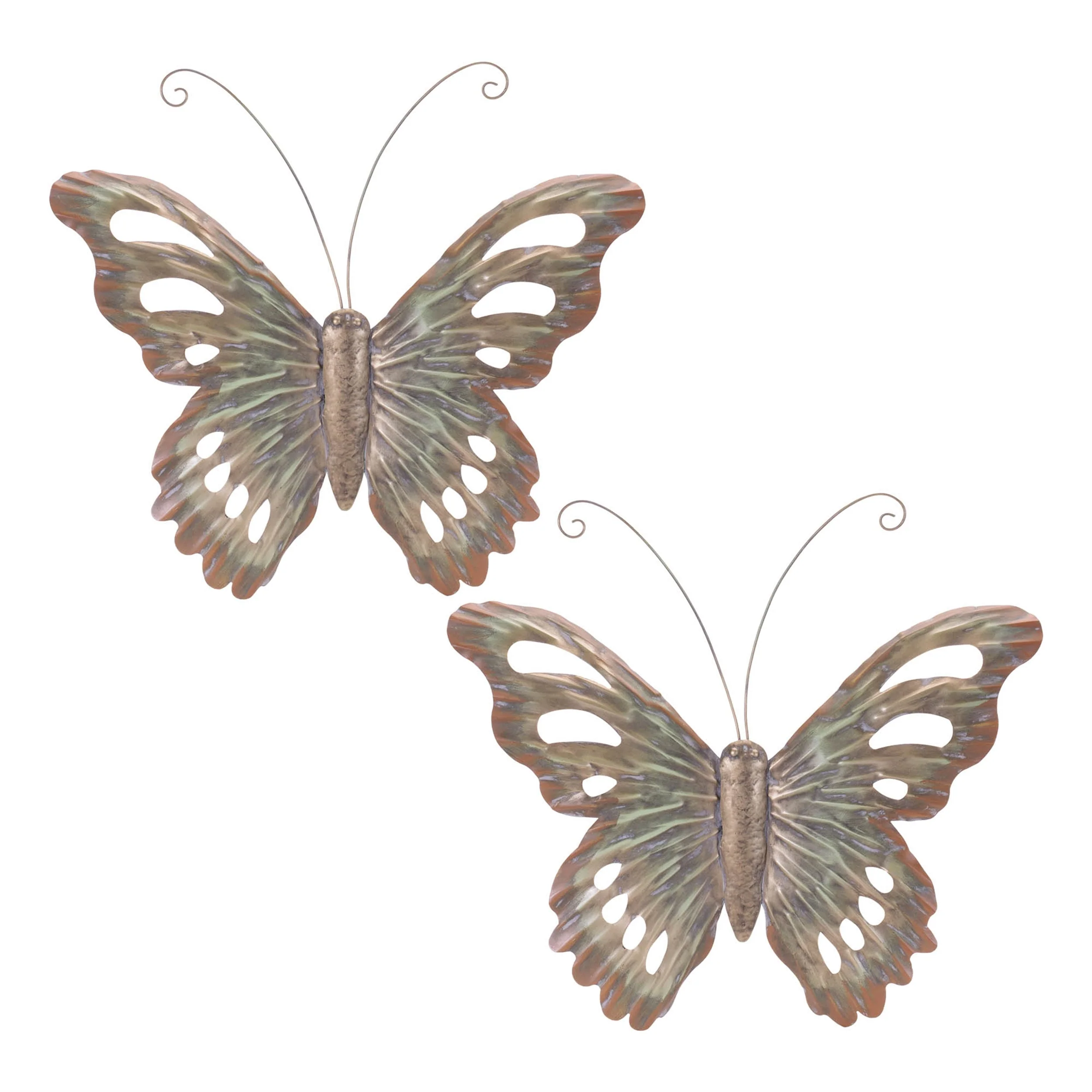 Distressed Metal Butterfly Wall Hanging (Set of 2) - Image 2