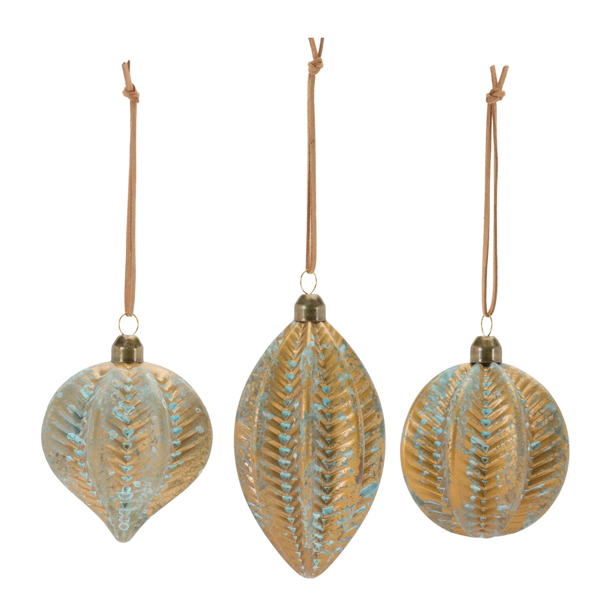 Distressed Ribbed Glass Ornament (Set of 12) - Image 2