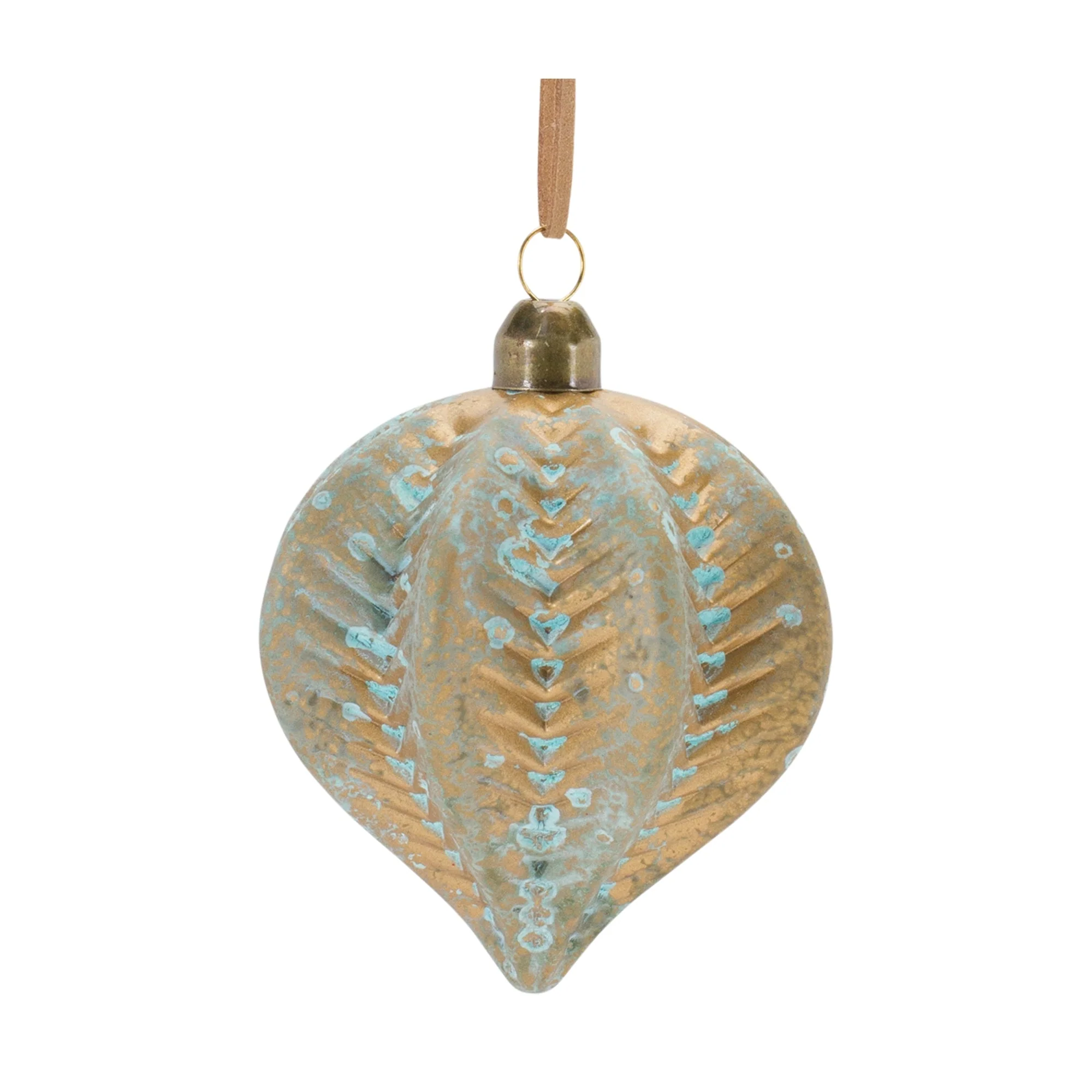 Distressed Ribbed Glass Ornament (Set of 12) - Image 3
