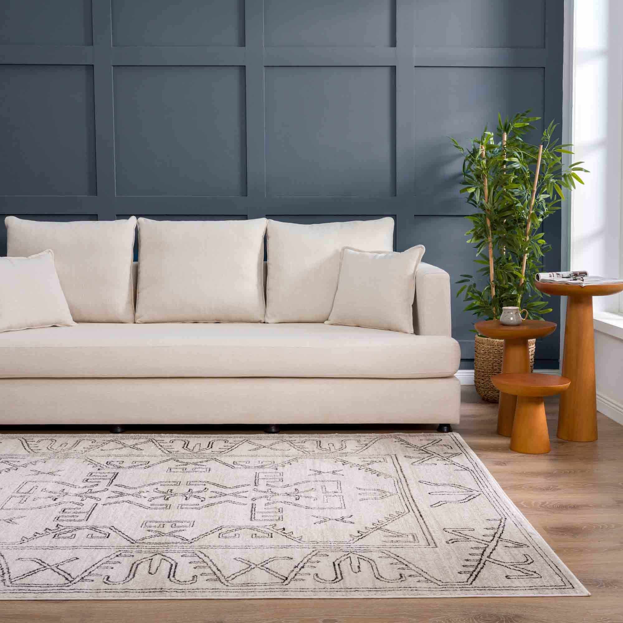 Divya Cream & Charcoal Area Rug - Clearance - Image 4