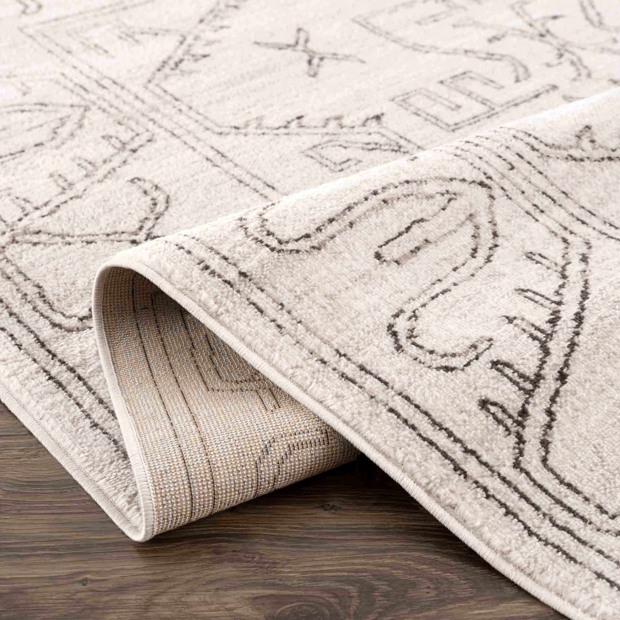 Divya Cream & Charcoal Area Rug - Clearance - Image 7