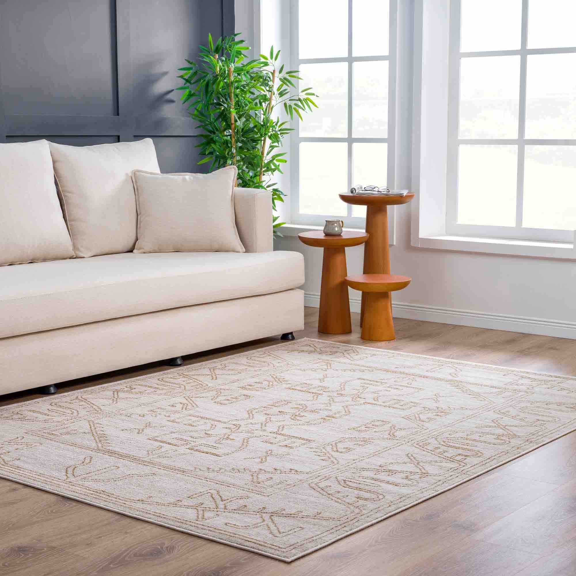 Divya Cream & Gold Area Rug - Clearance - Image 3