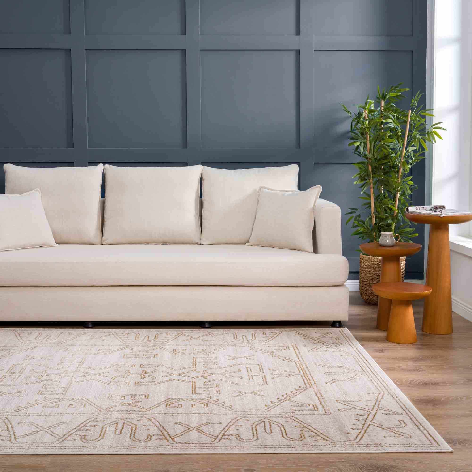 Divya Cream & Gold Area Rug - Clearance - Image 4