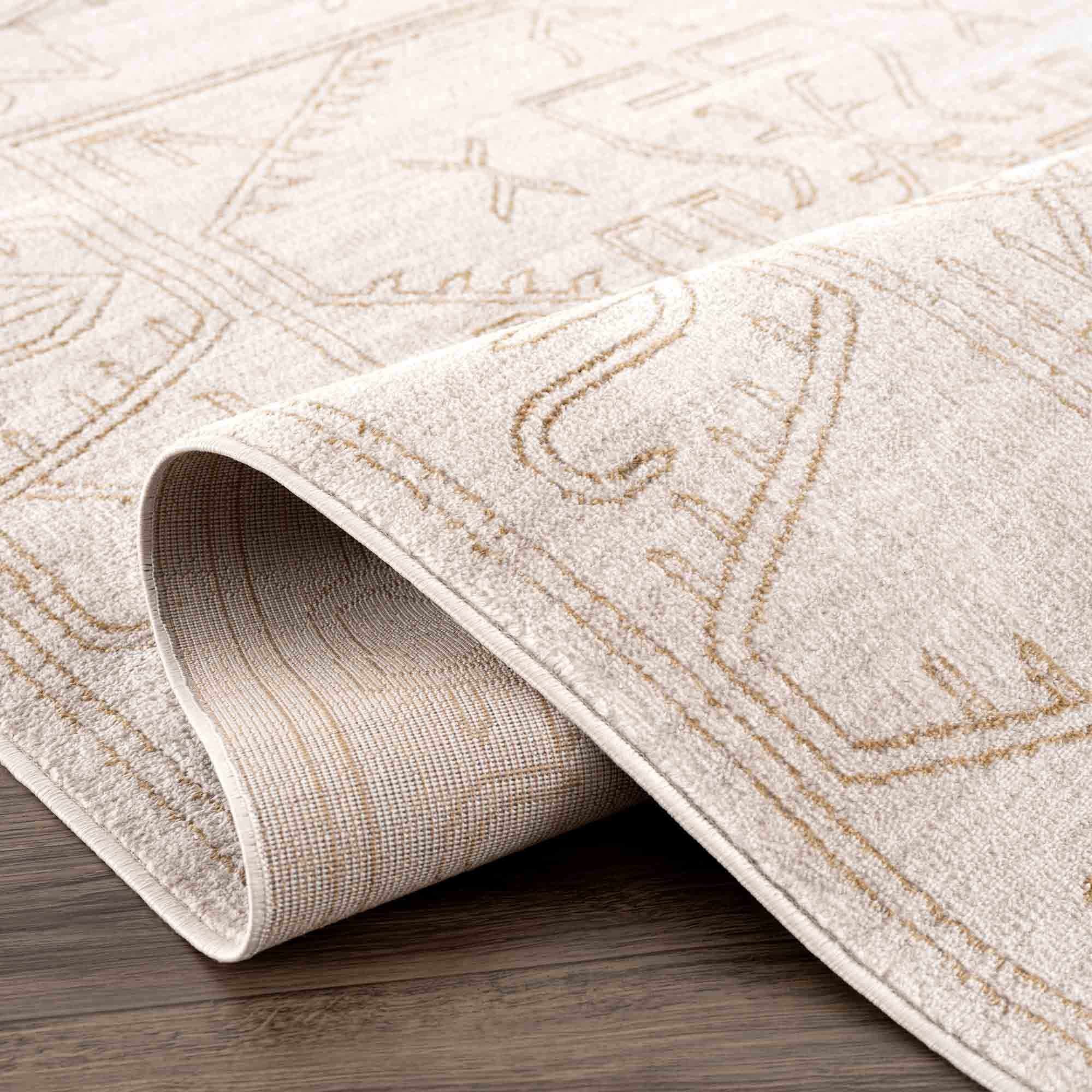 Divya Cream & Gold Area Rug - Clearance - Image 7