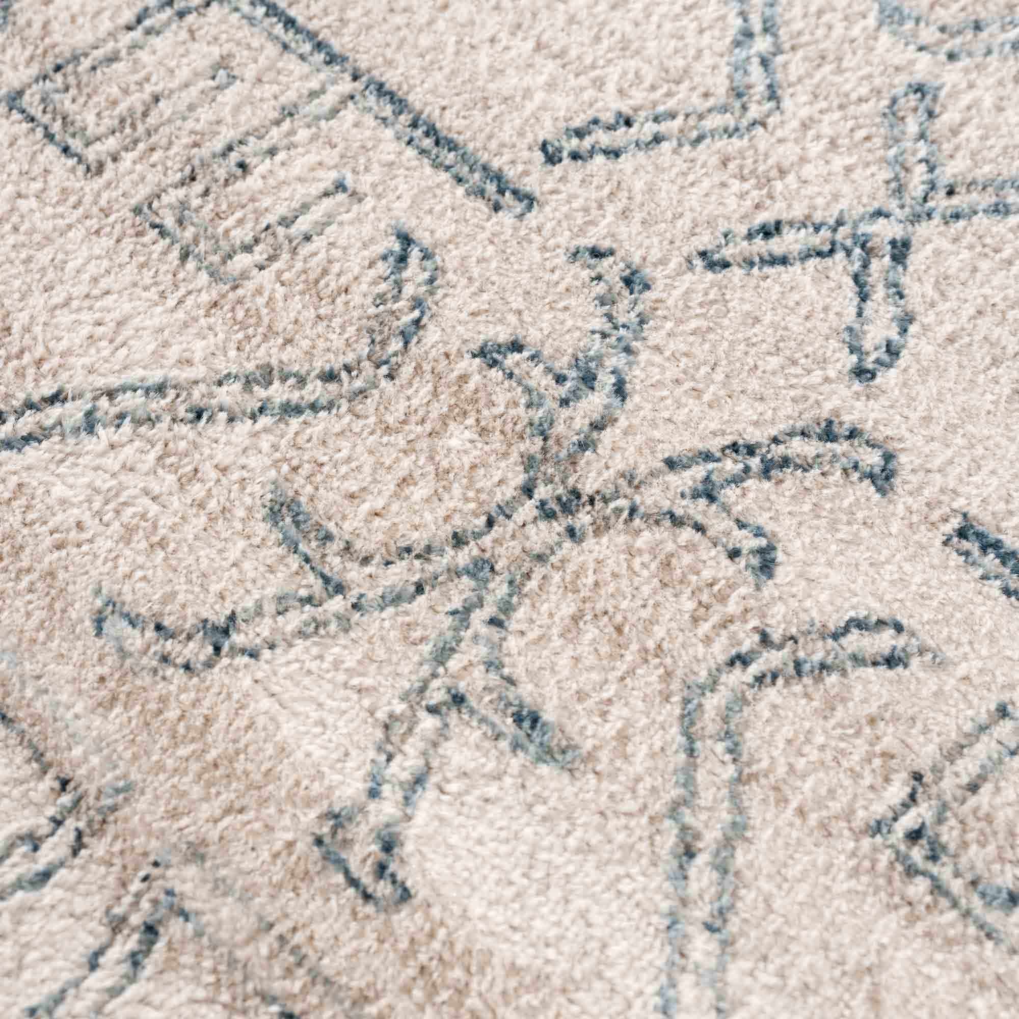 Divya Cream & Silver Blue Area Rug - Clearance - Image 12