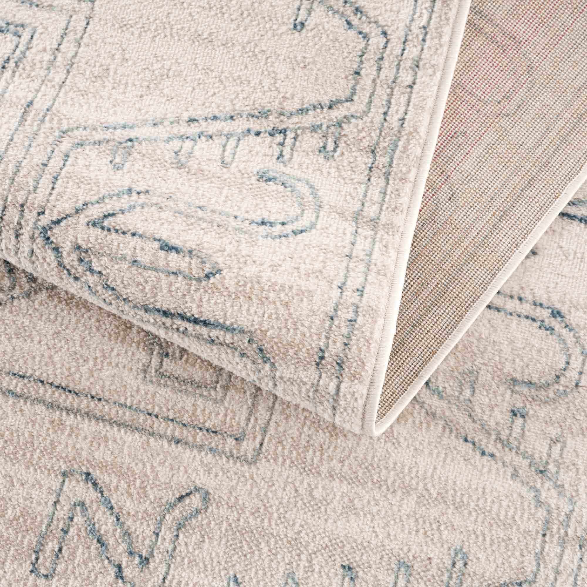 Divya Cream & Silver Blue Area Rug - Clearance - Image 14