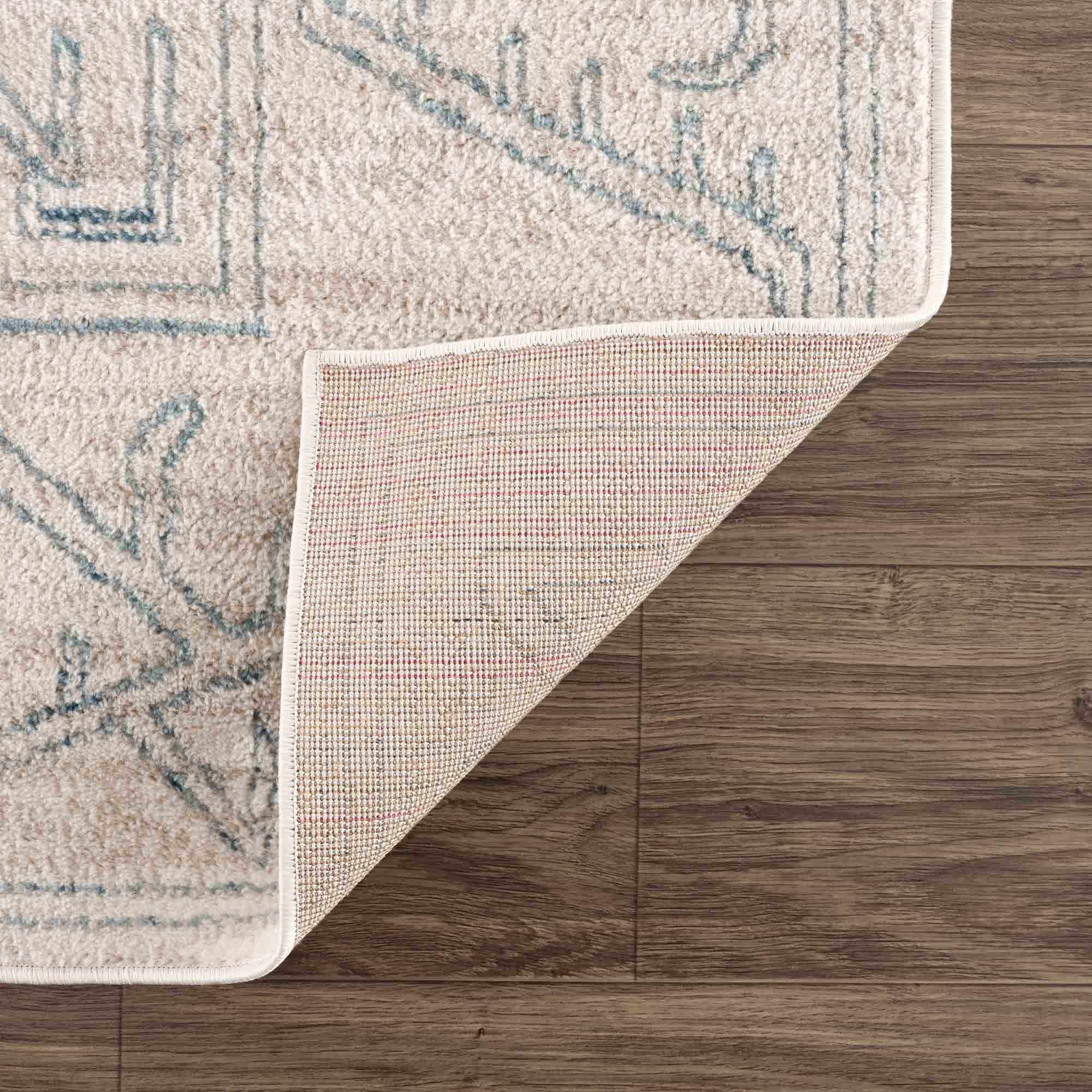 Divya Cream & Silver Blue Area Rug - Clearance - Image 5