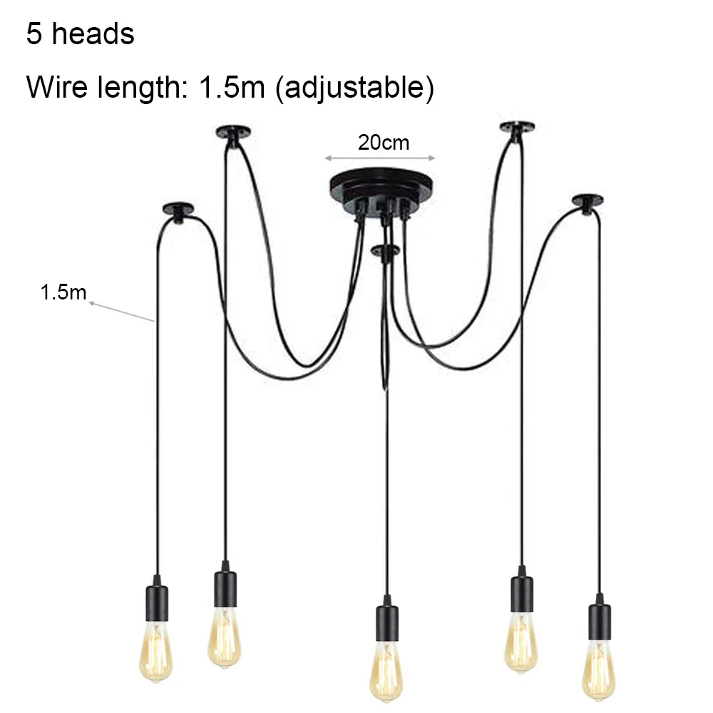 DIY Spider Chandelier Vintage Industrial Pendant Ceiling Light Home Hanging Lamp - Image 14