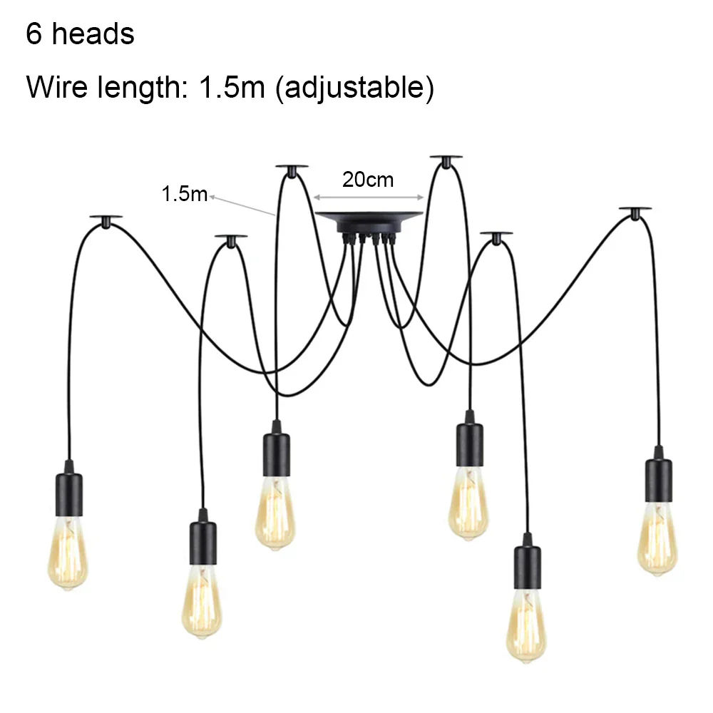 DIY Spider Chandelier Vintage Industrial Pendant Ceiling Light Home Hanging Lamp - Image 15