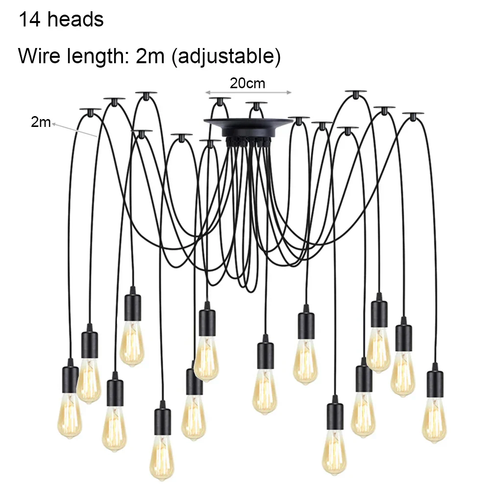 DIY Spider Chandelier Vintage Industrial Pendant Ceiling Light Home Hanging Lamp - Image 16