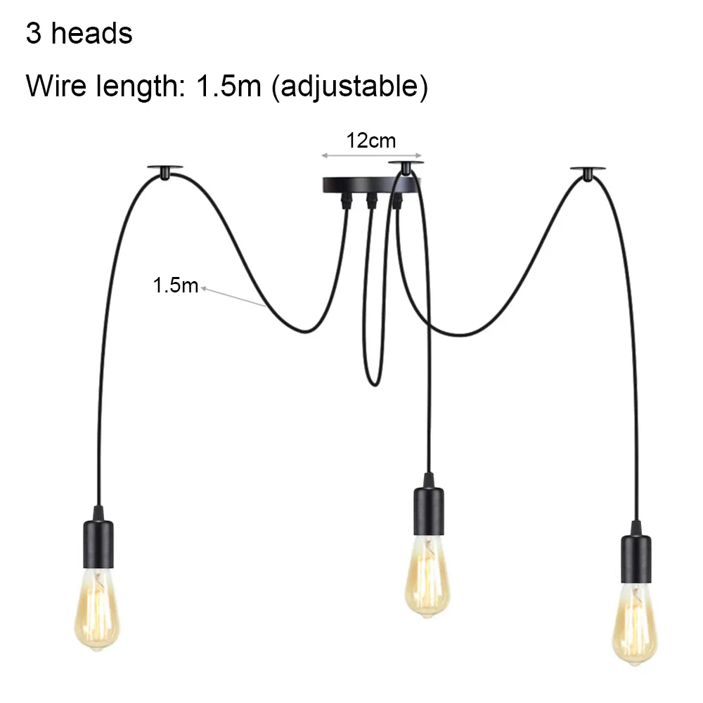DIY Spider Chandelier Vintage Industrial Pendant Ceiling Light Home Hanging Lamp - Image 28
