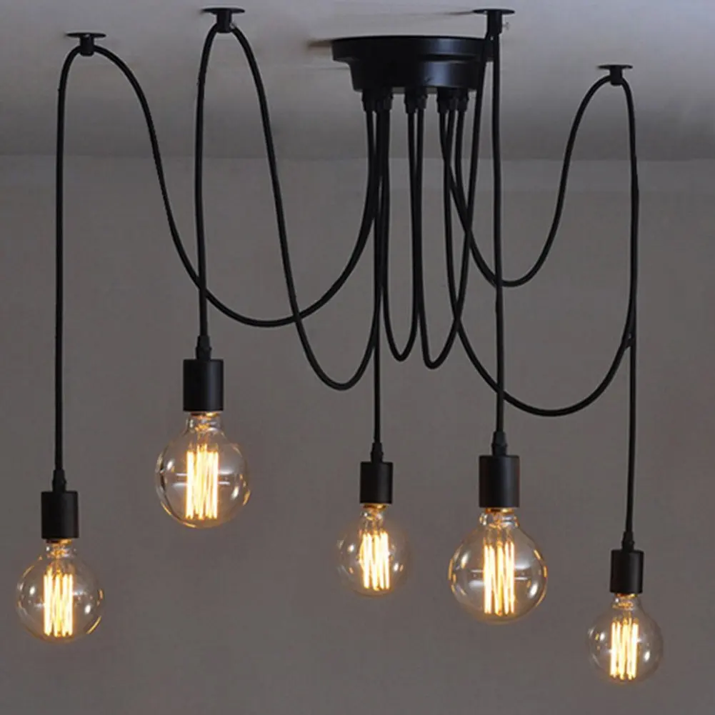 DIY Spider Chandelier Vintage Industrial Pendant Ceiling Light Home Hanging Lamp - Image 3