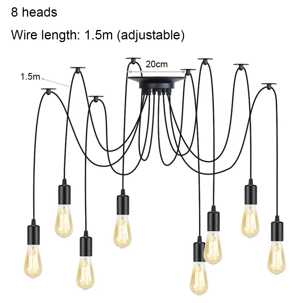DIY Spider Chandelier Vintage Industrial Pendant Ceiling Light Home Hanging Lamp - Image 8