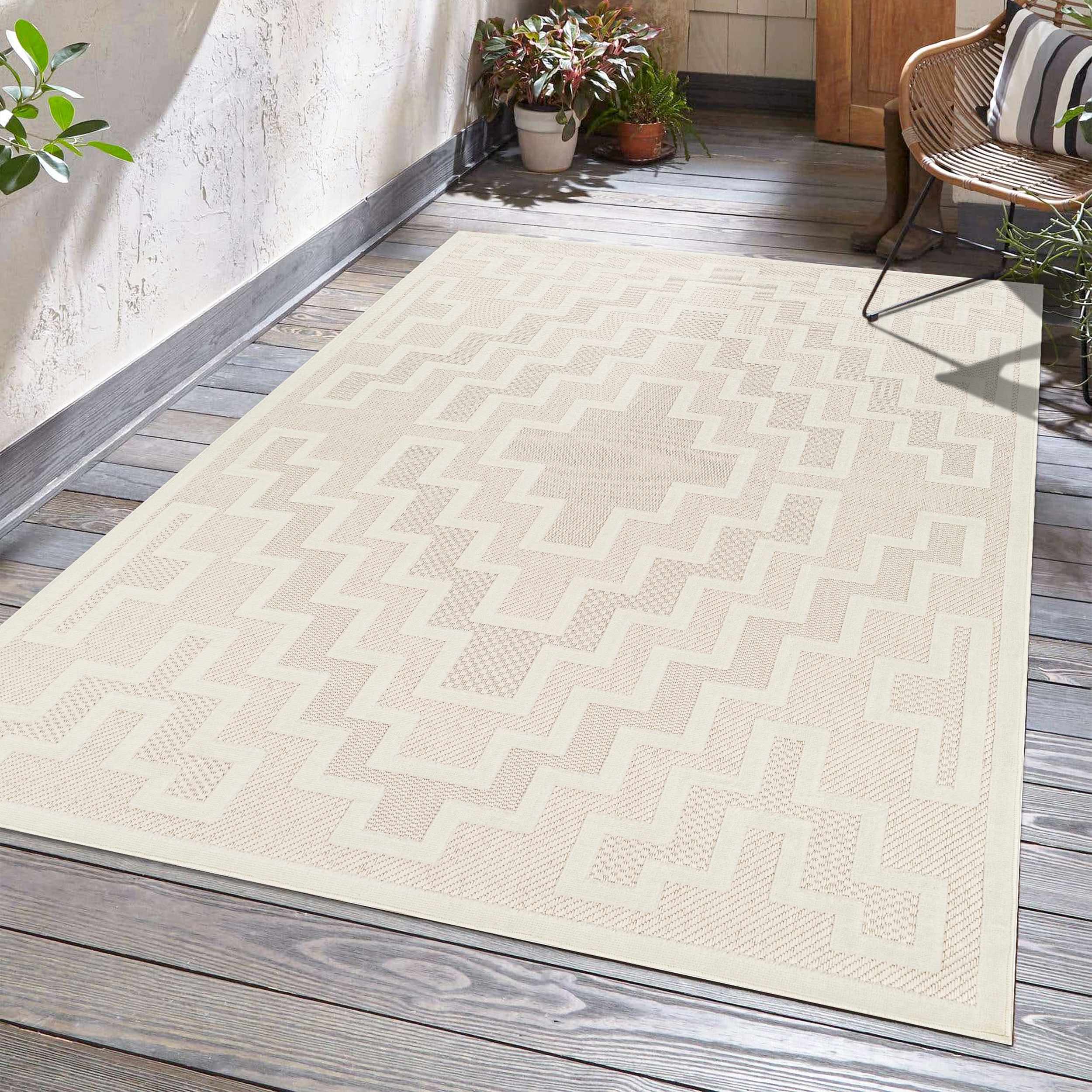 Diza Cream Outdoor Rug - Clearance - Image 7