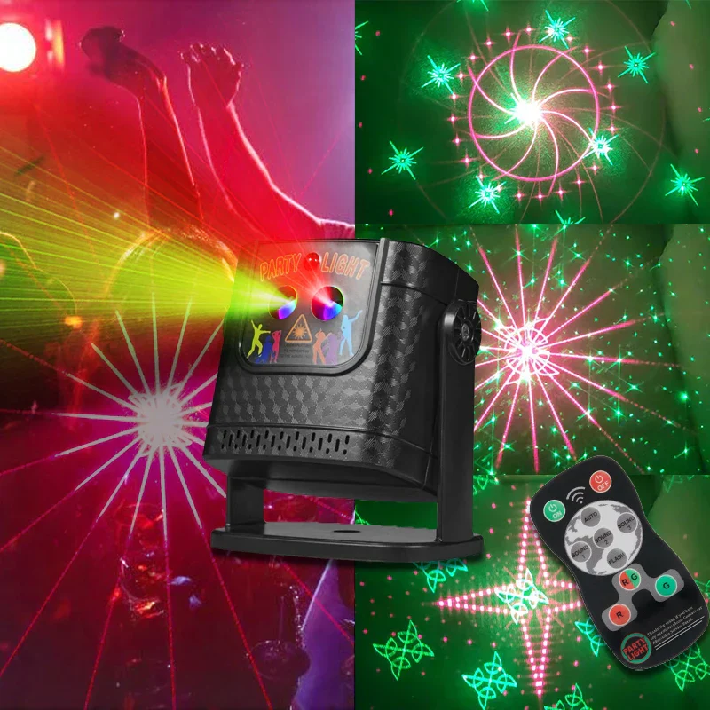 DJ Party Light Mini Projector with 60 Patterns LED Disco Stage Lamp Remote for Events - Image 2