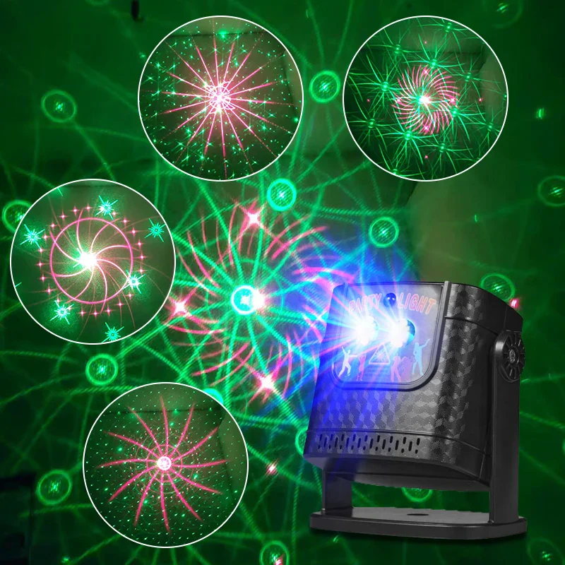 DJ Party Light Mini Projector with 60 Patterns LED Disco Stage Lamp Remote for Events - Image 3