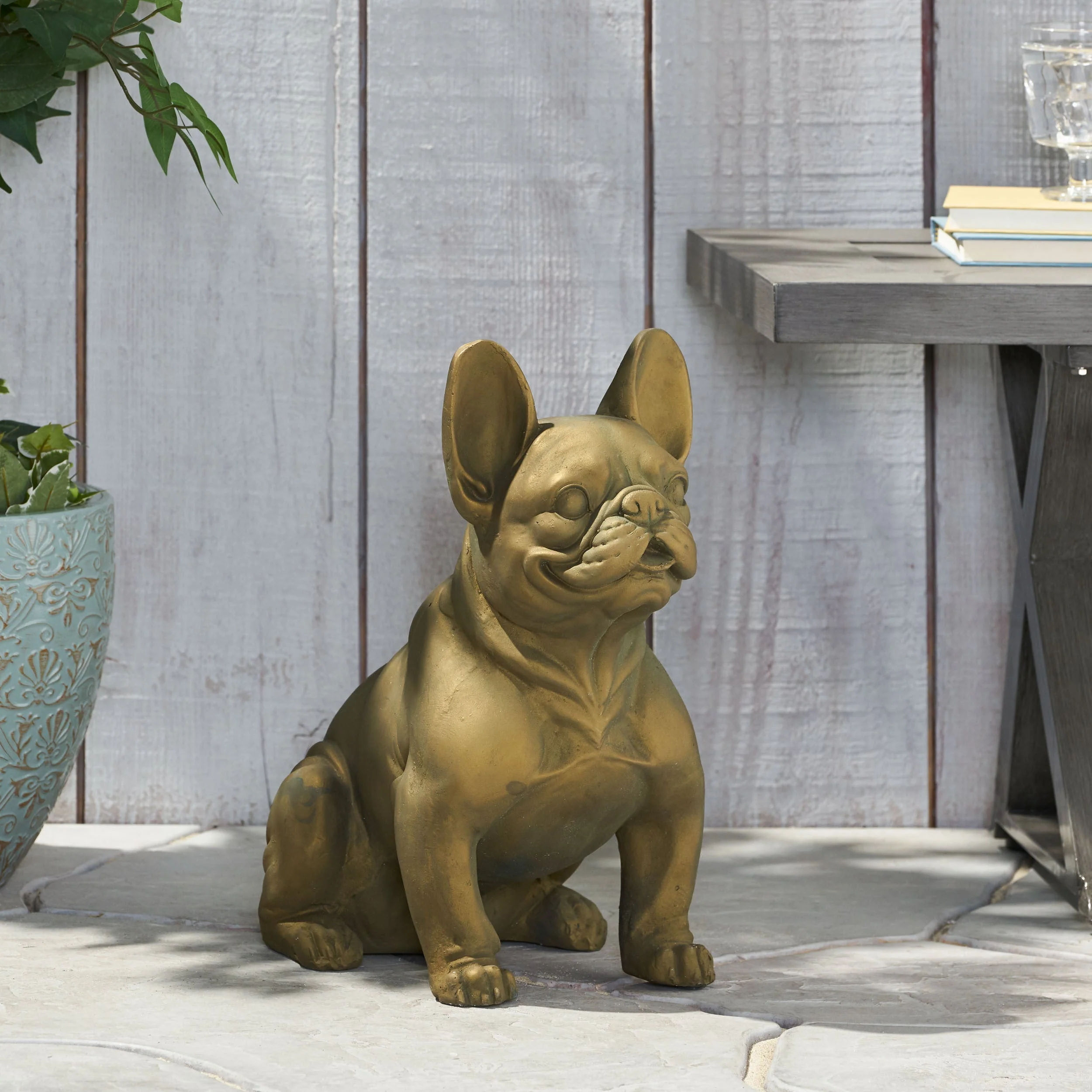 Dog Garden Sculpture, Outdoor French Bulldog Garden Statue - Image 3