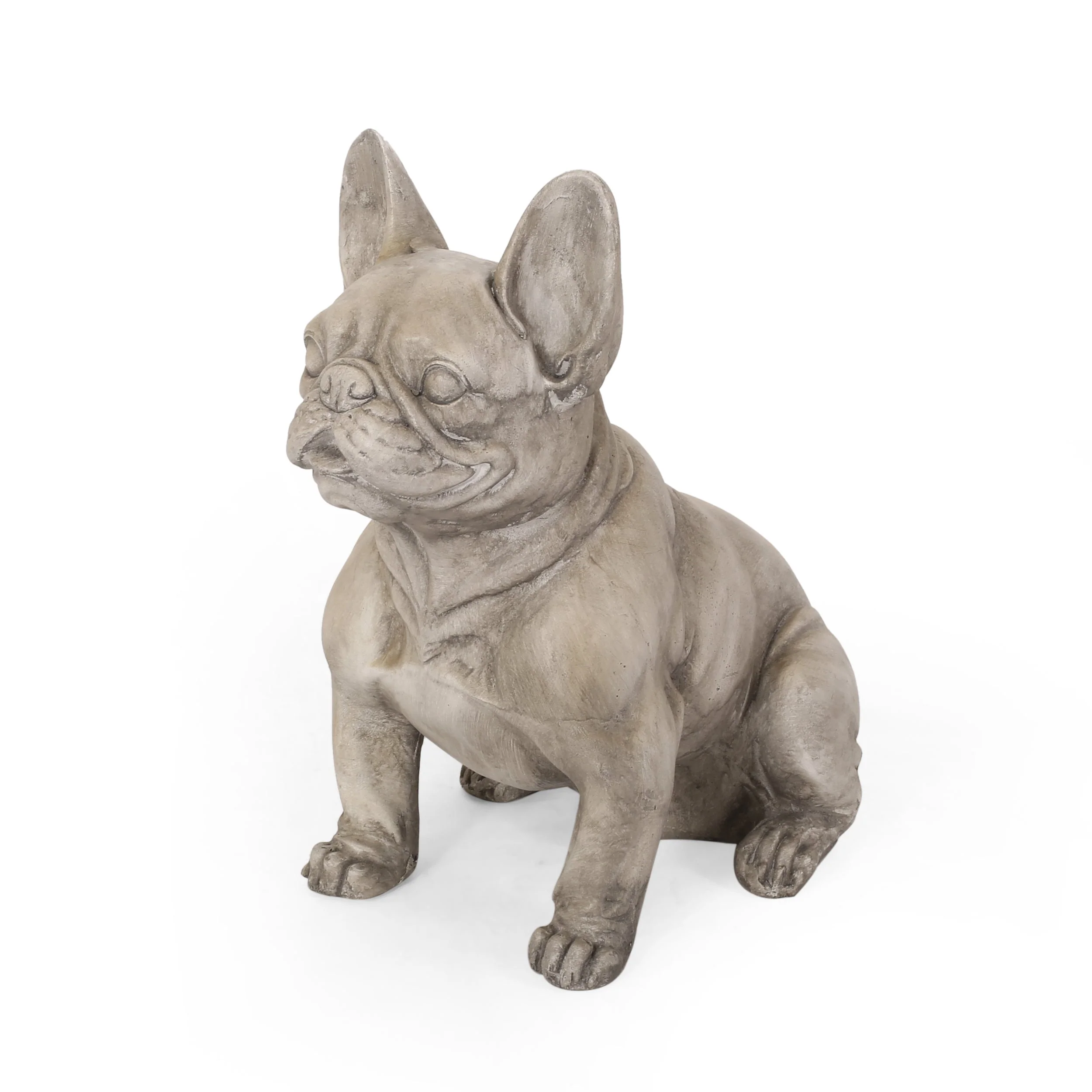 Dog Garden Sculpture, Outdoor French Bulldog Garden Statue, Gray - Image 5
