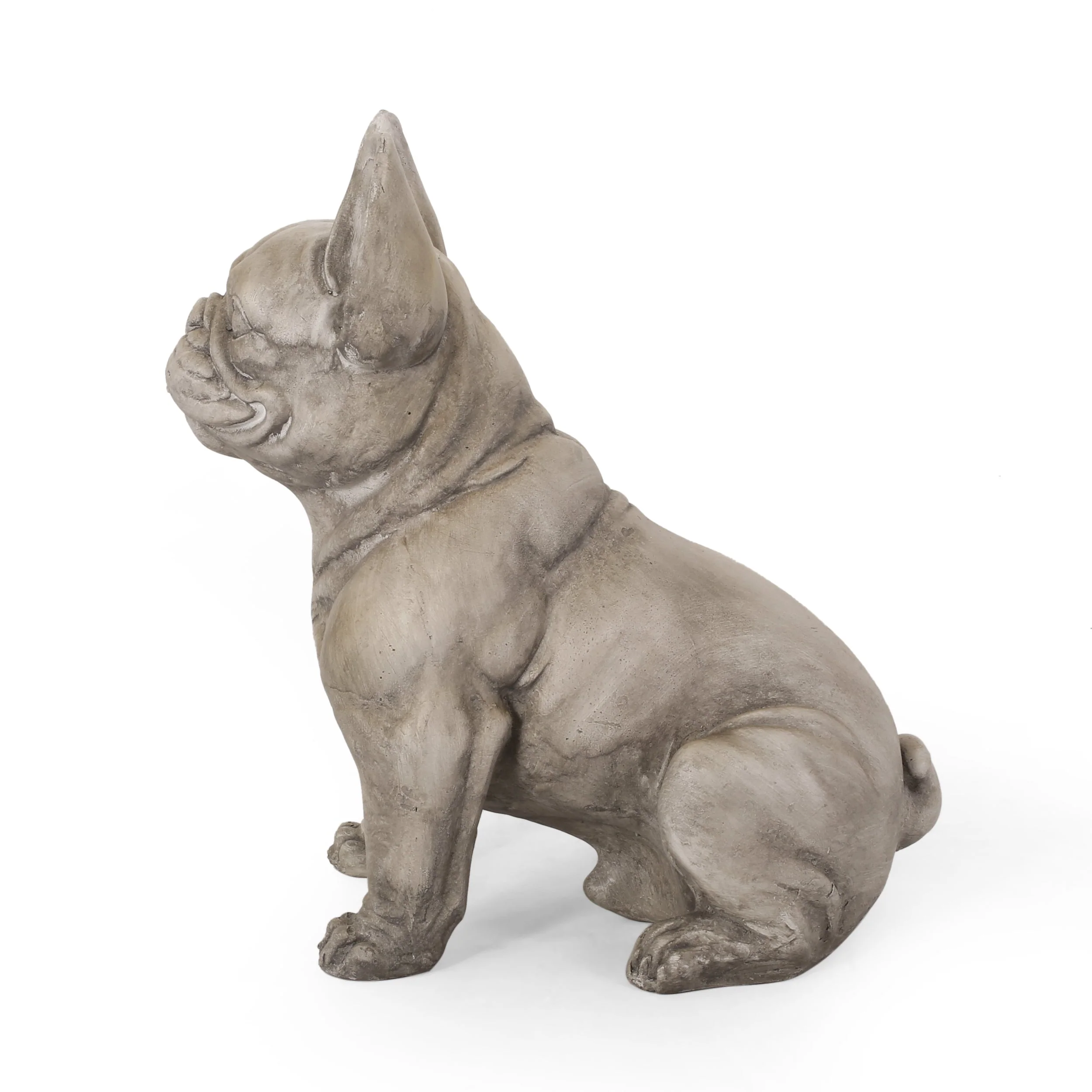Dog Garden Sculpture, Outdoor French Bulldog Garden Statue, Gray - Image 7