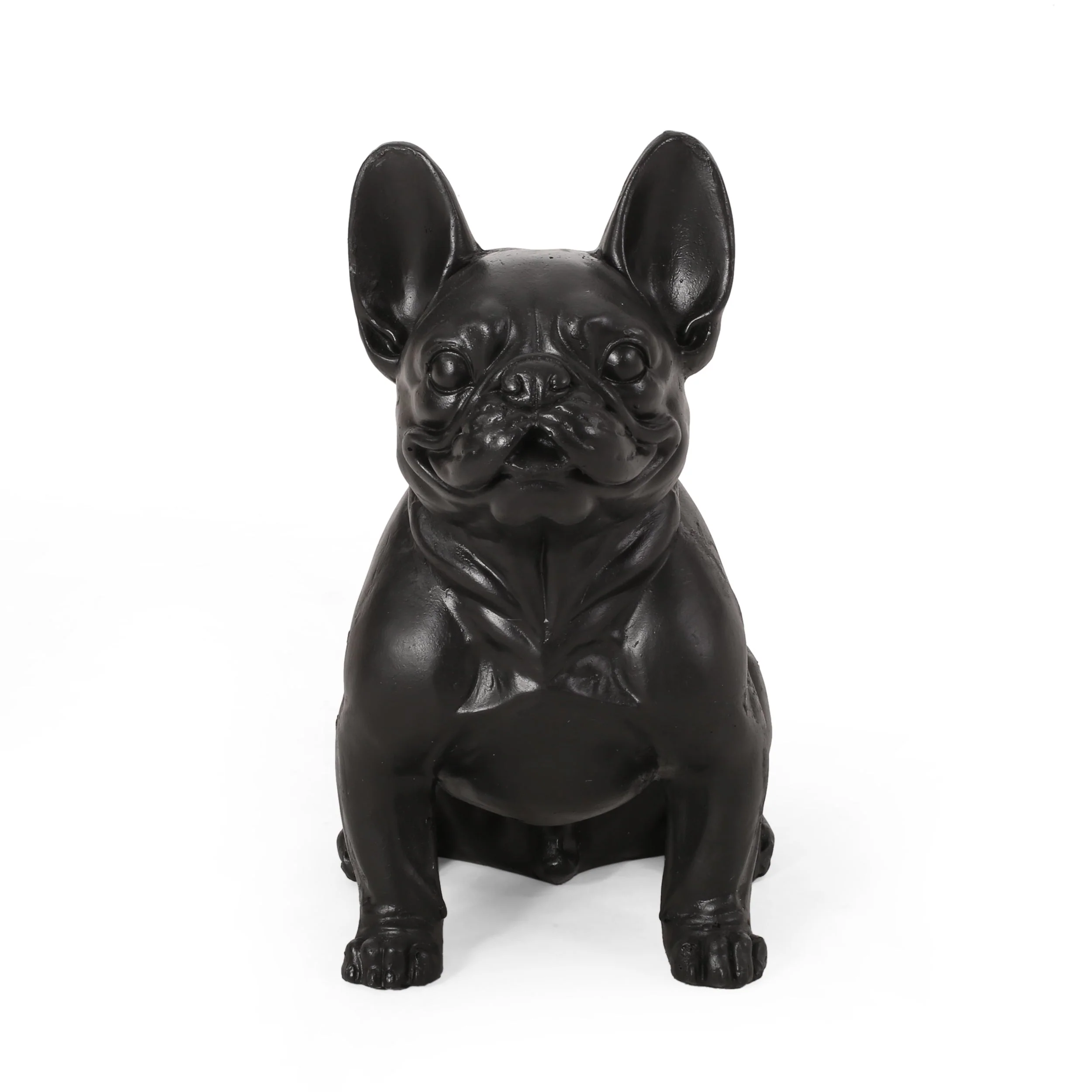 Dog Garden Sculpture, Outdoor French Bulldog Garden Statue, Matte Black - Image 5