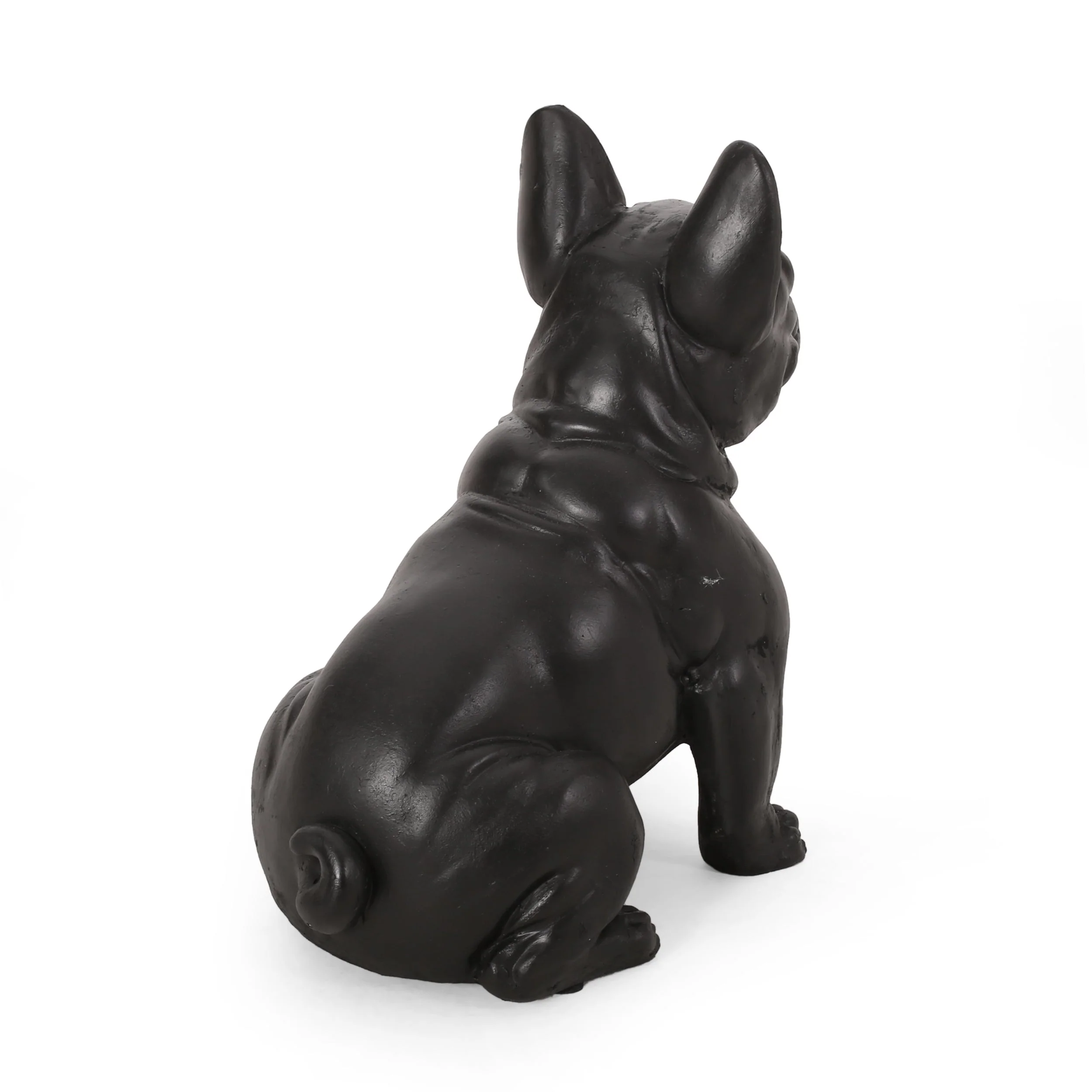 Dog Garden Sculpture, Outdoor French Bulldog Garden Statue, Matte Black - Image 6