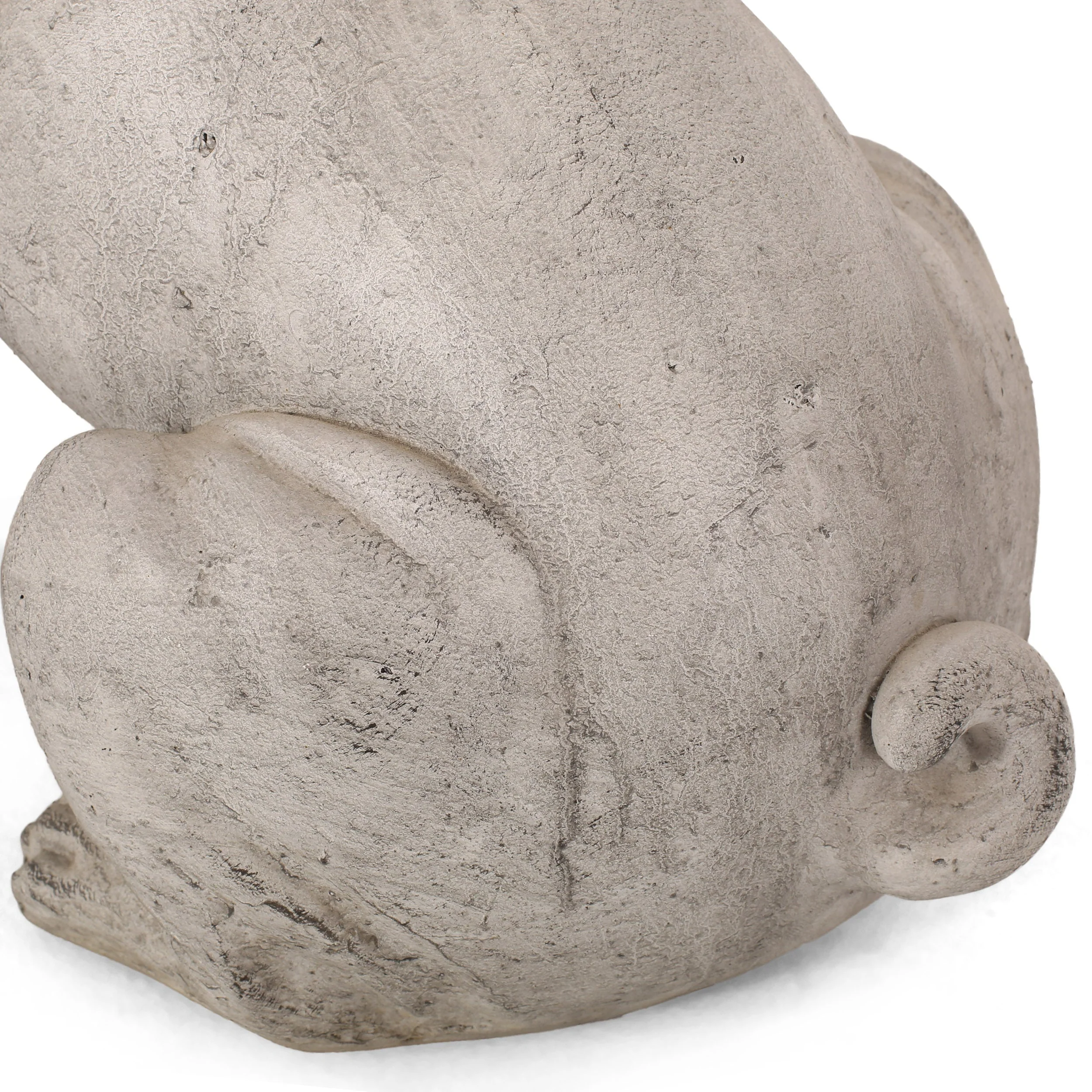 Dog Garden Sculpture, Outdoor French Bulldog Garden Statue, Rustic White - Image 10